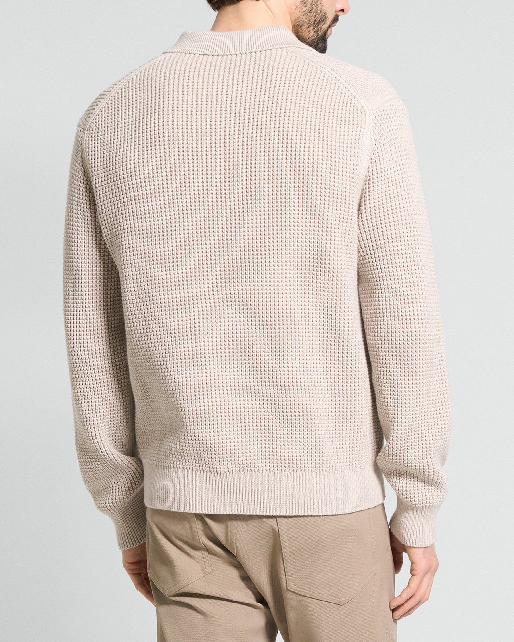 Gary Cashton Front Zip Cardigan Alabaster Melange