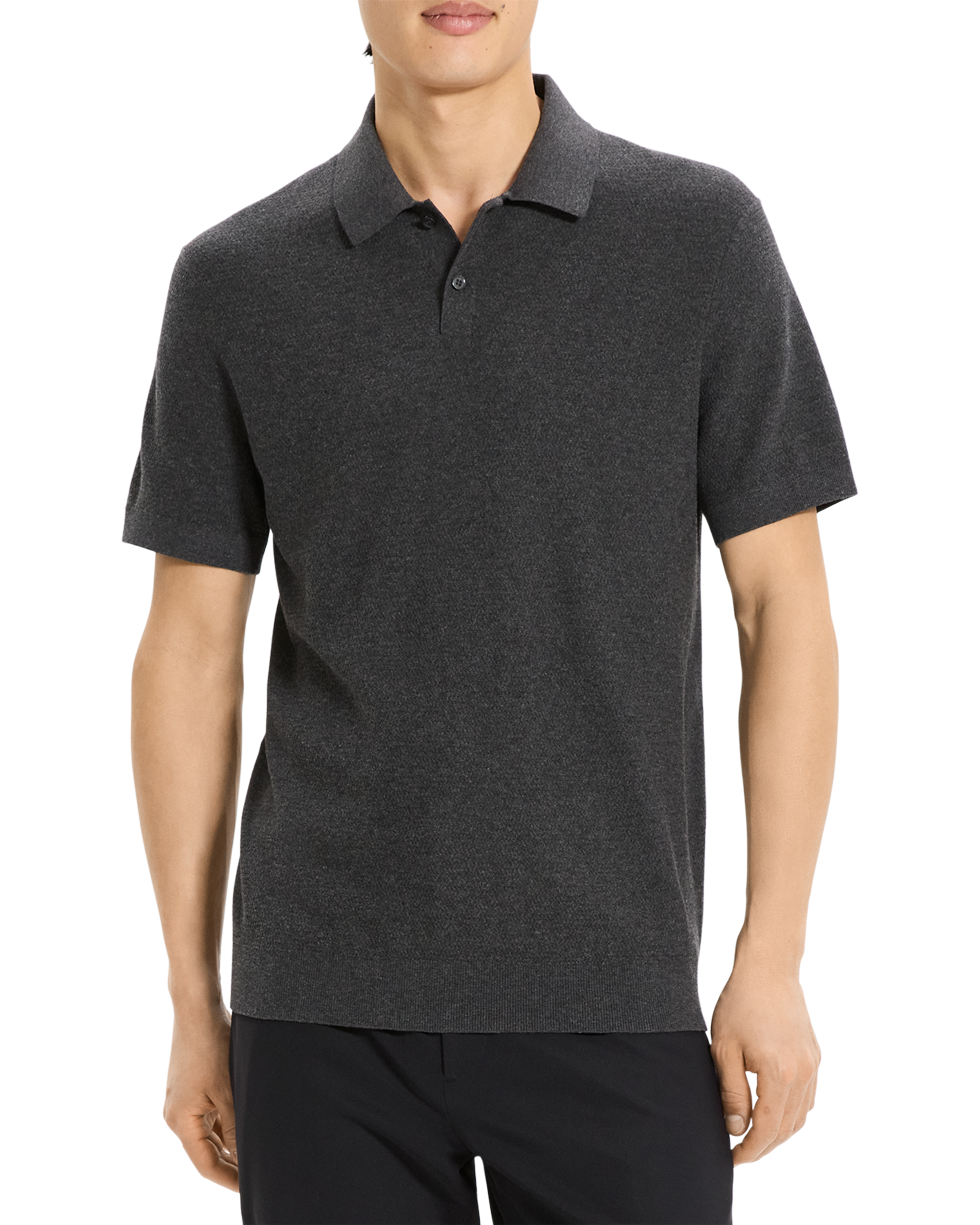 Soris Polo in Light Bilen Charcoal Melange