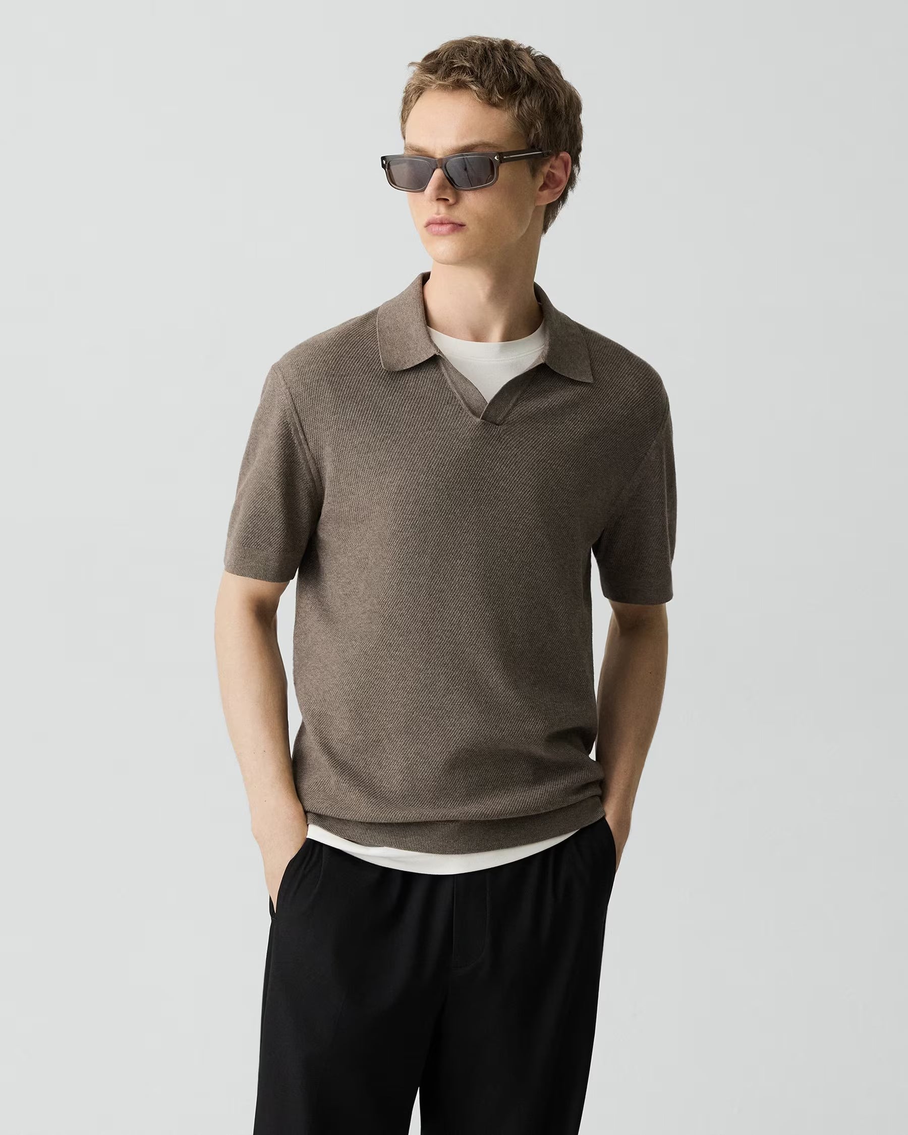 Brenan Polo in Light Bilen Morel Melange