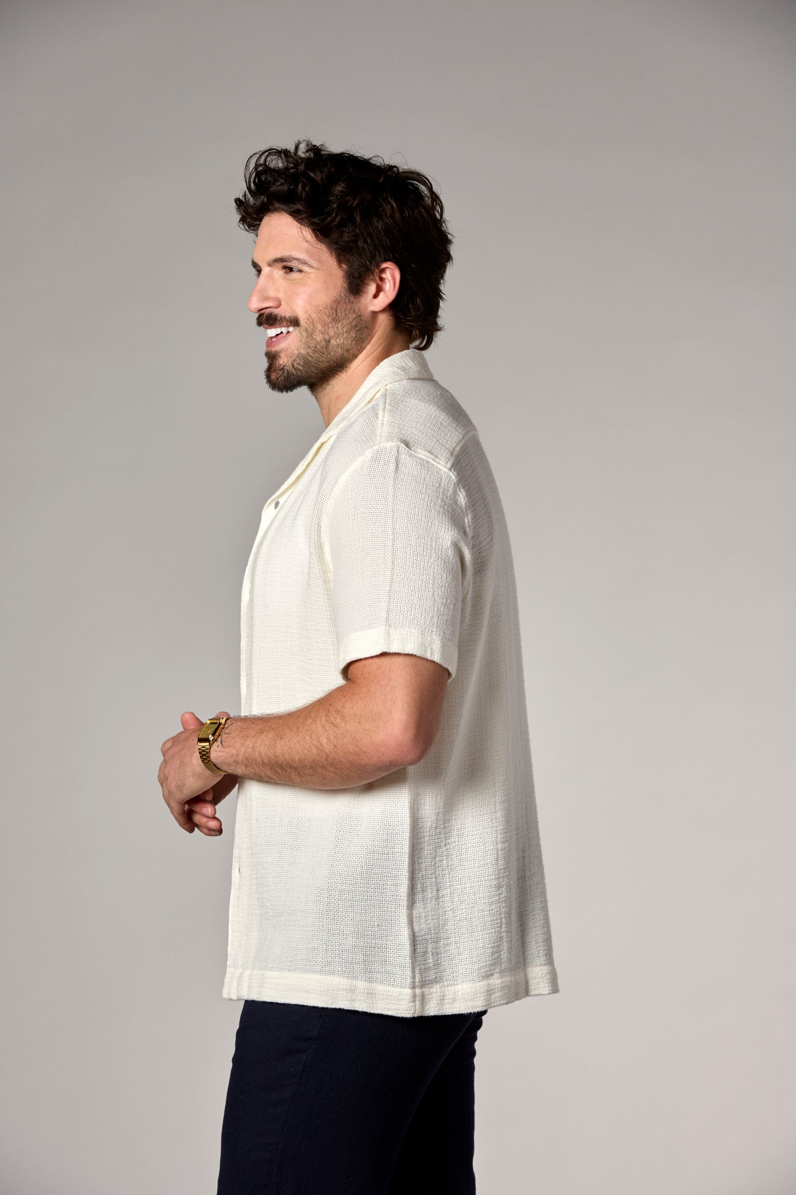 Bahamas S/S Cotton Camp Shirt Off-White