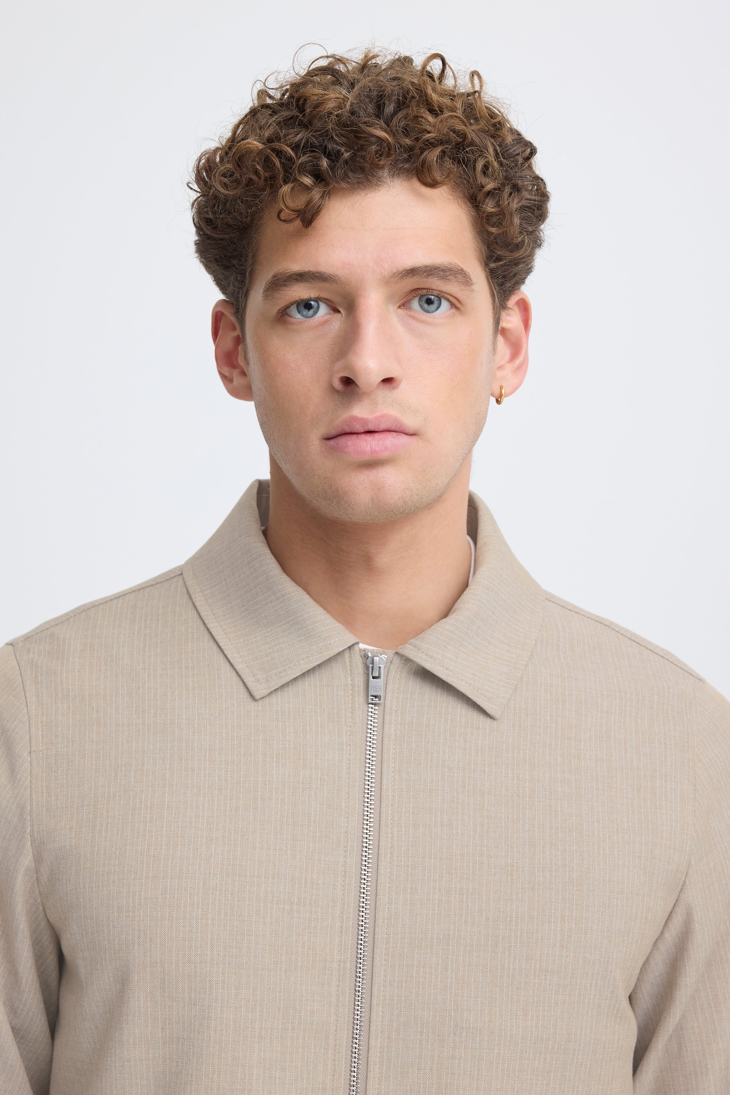 Haglund Pinstripe Shirt Jacket Island Fossil