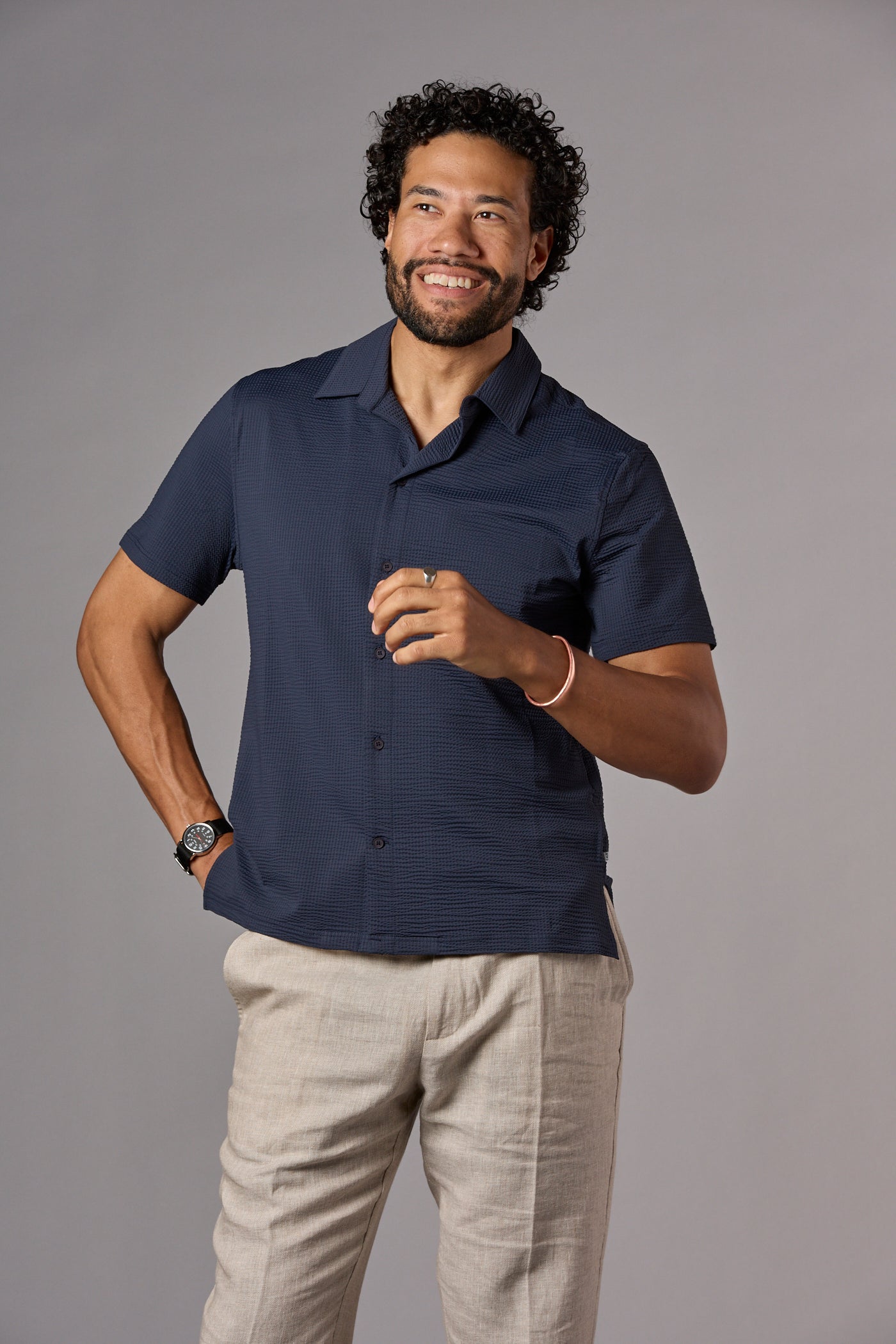 Stefano Trieste Short Sleeve Shirt Navy