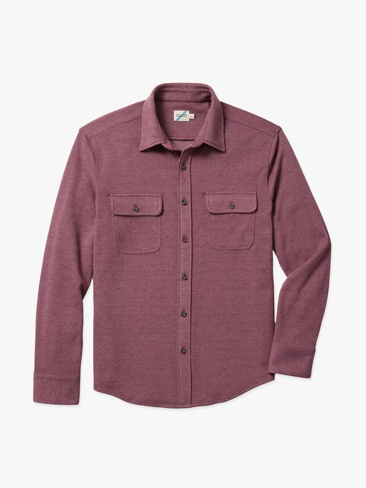 The Dunewood Flannel in Burgundy Twill