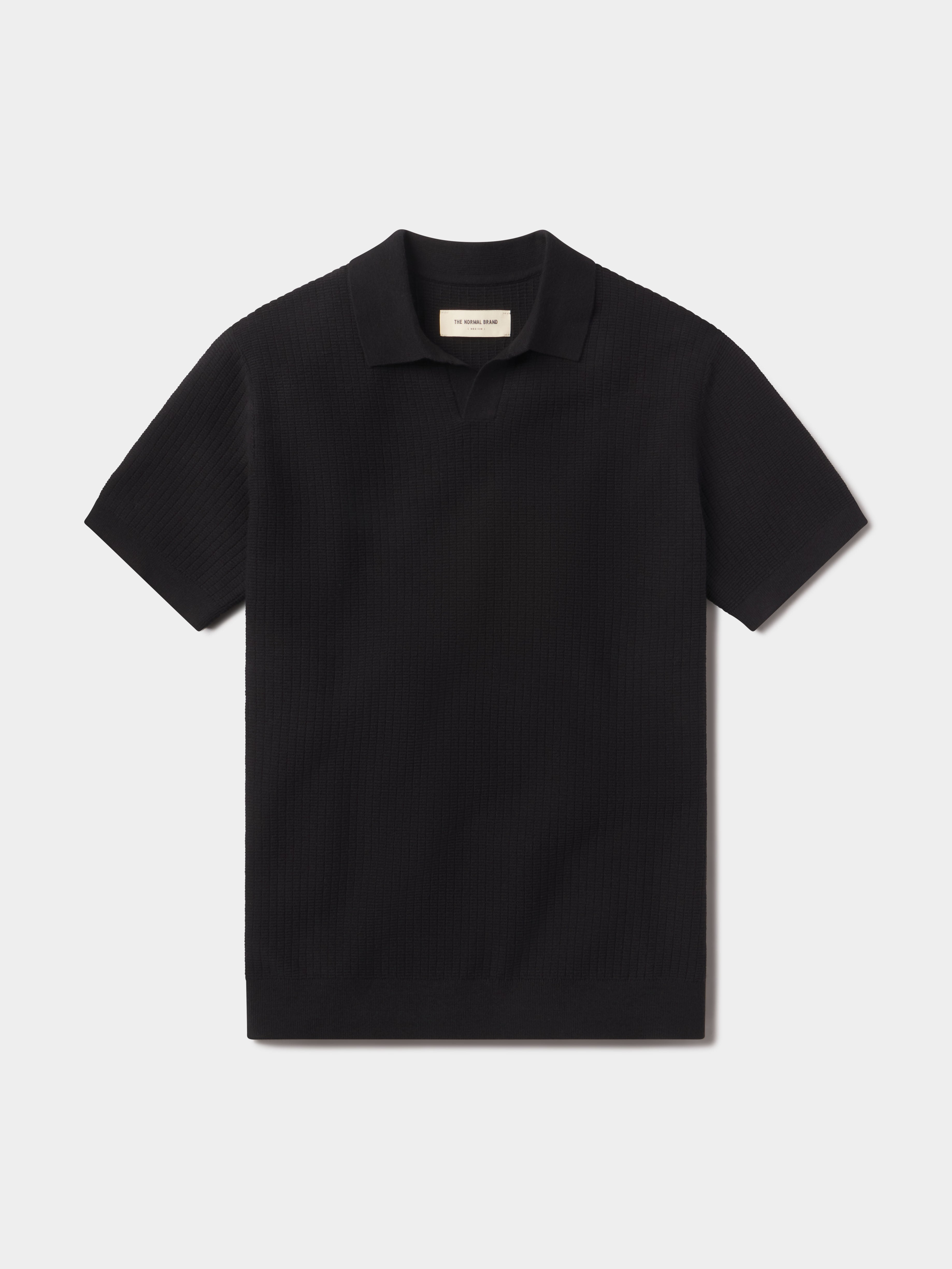Breezeknit Short Sleeve Polo Black