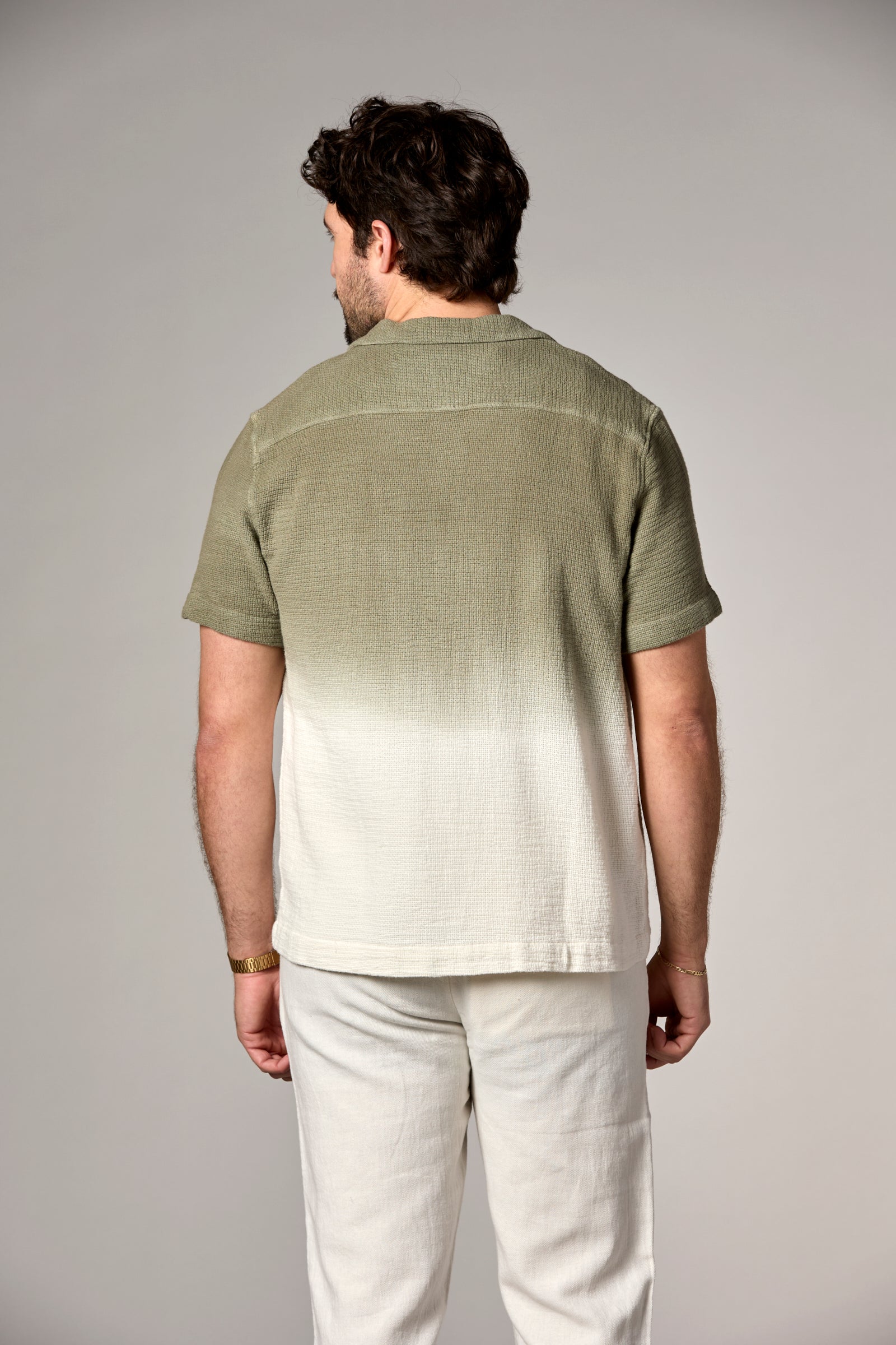 Bahamas S/S Dip Dyed Camp Shirt Dark Olive Dip Dye