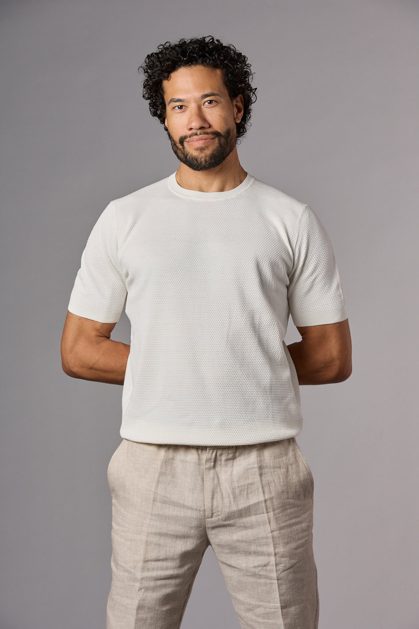 Textured Knit Tee Off-White