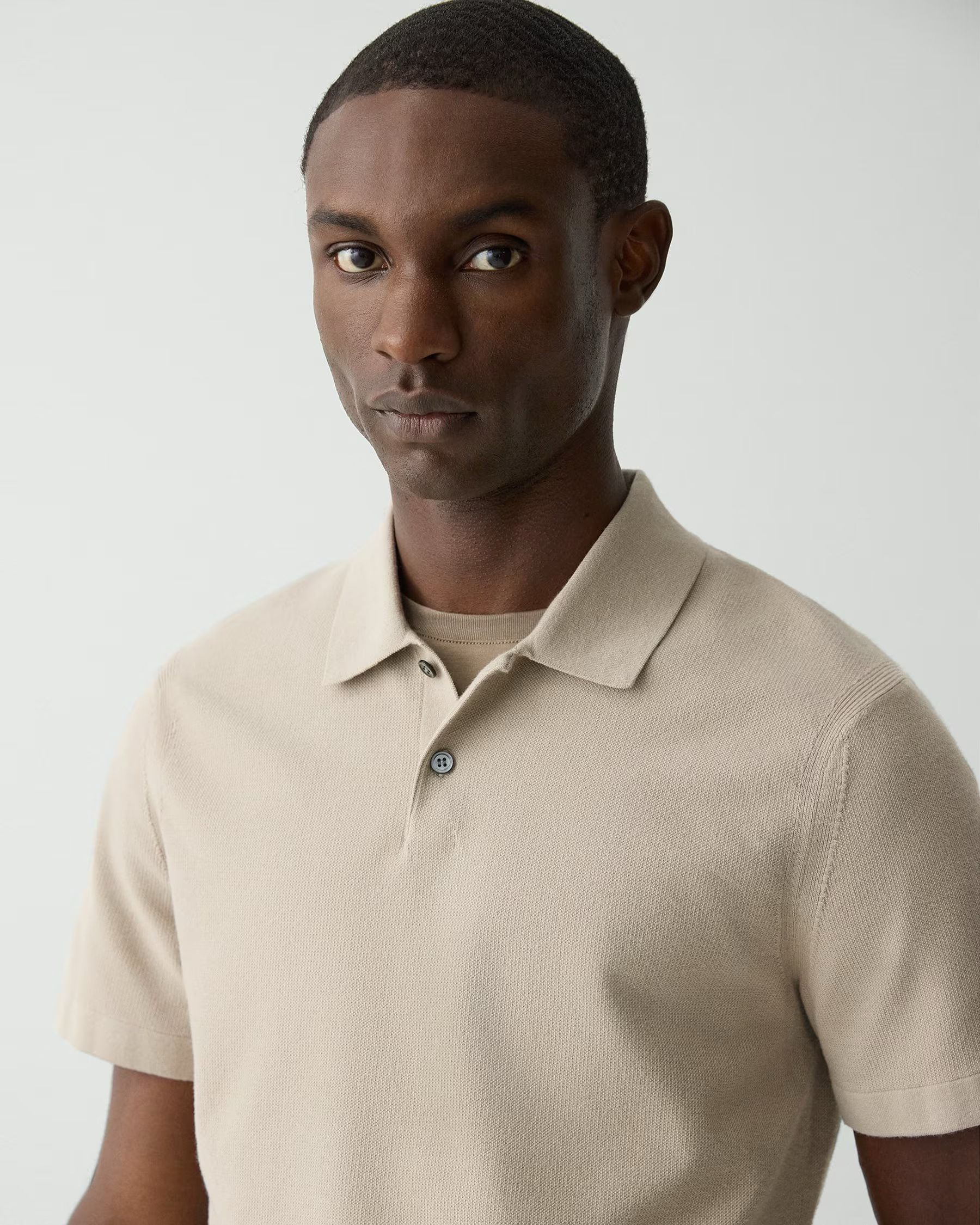 Goris Short Sleeve Polo Earl Grey Melange