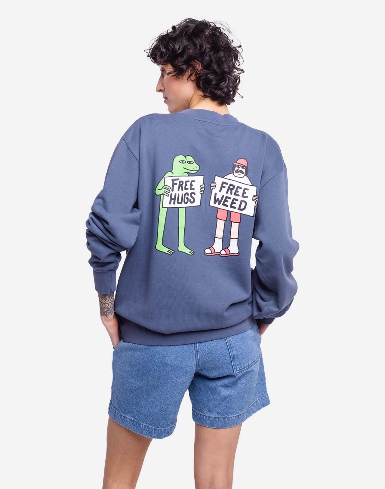 Free Hugs Sweater Cobalt Blue