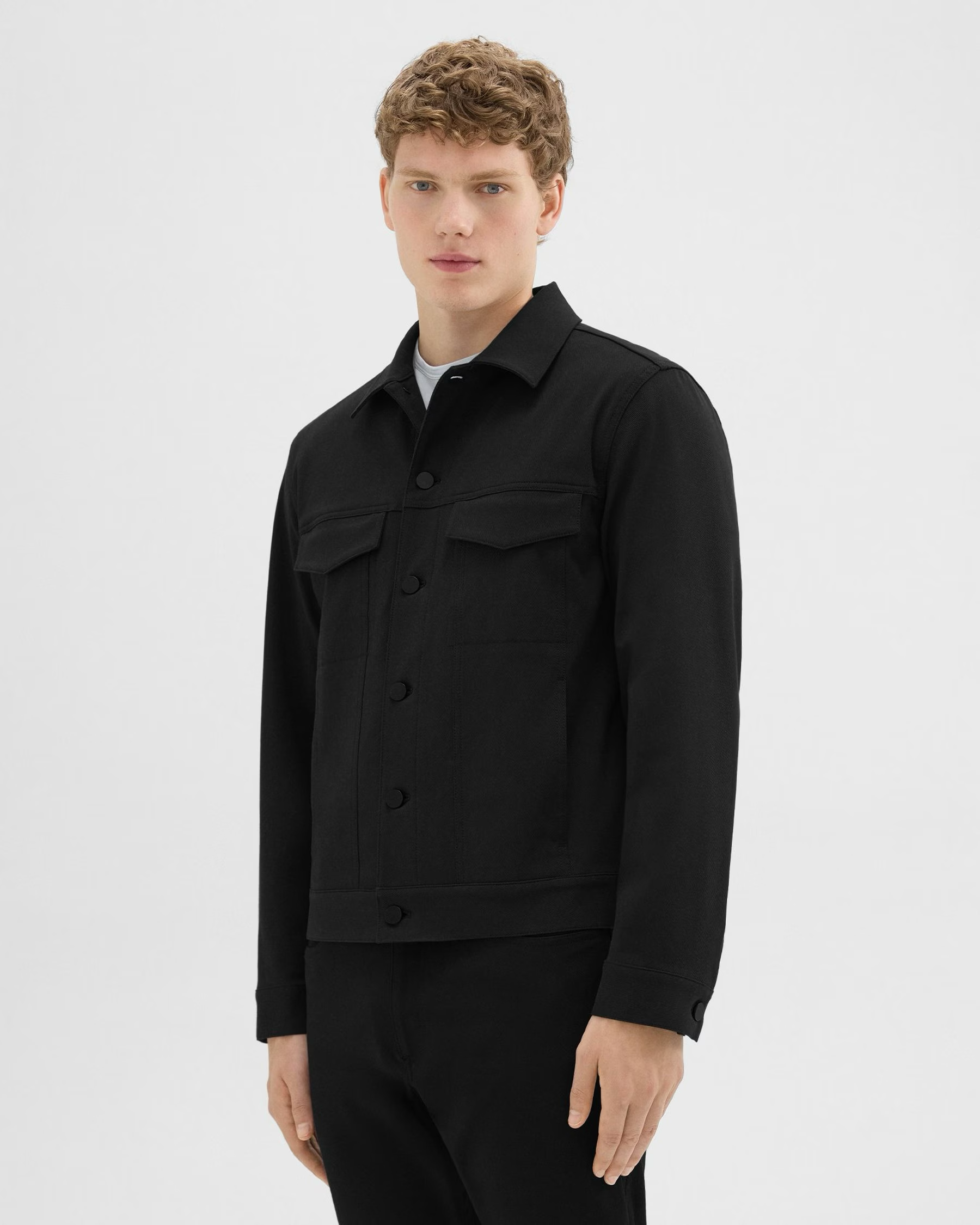 River Trucker Jacket in Neoteric Twill Black
