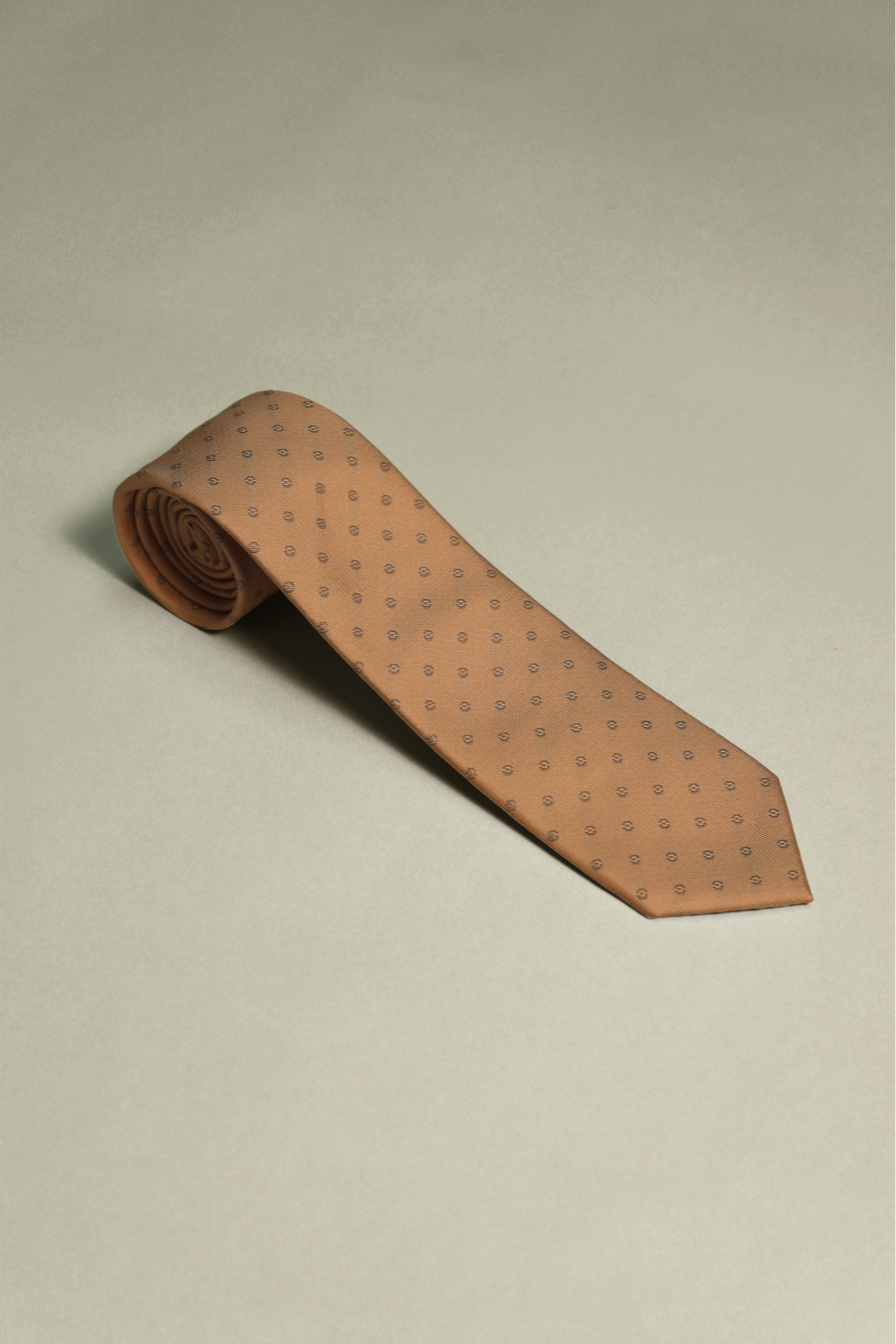 Champagne Silk Woven Dot Tie