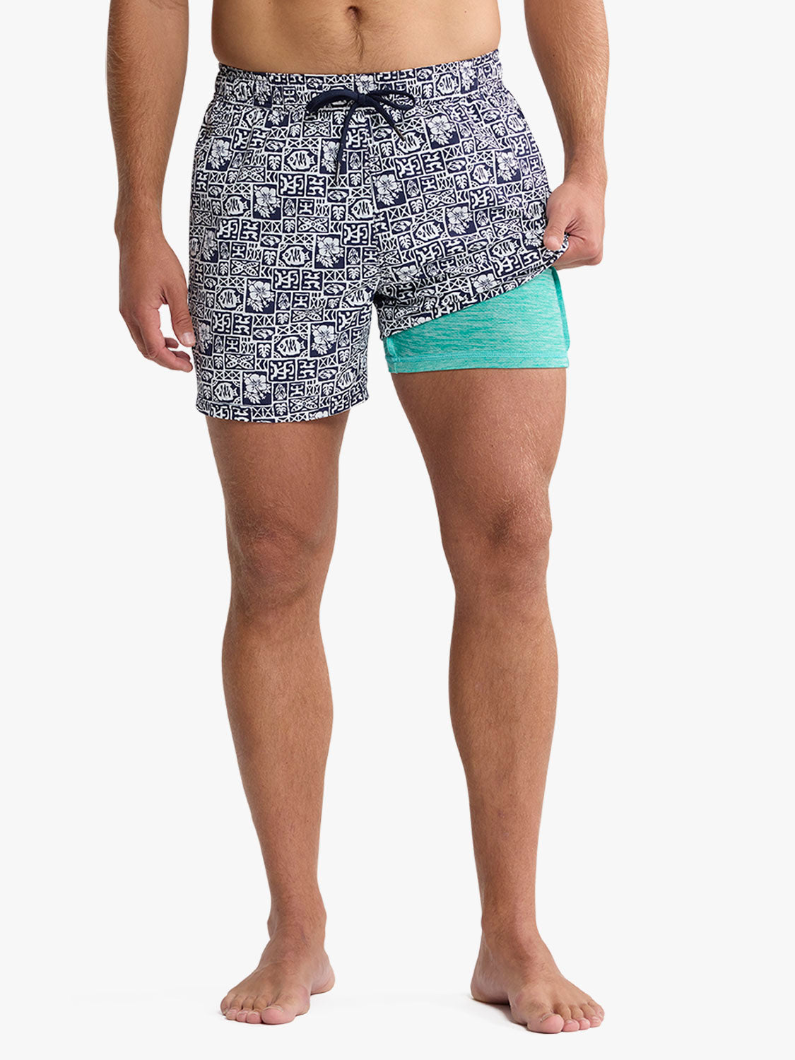 The Bungalow Trunk (5") Navy Sea Tiles