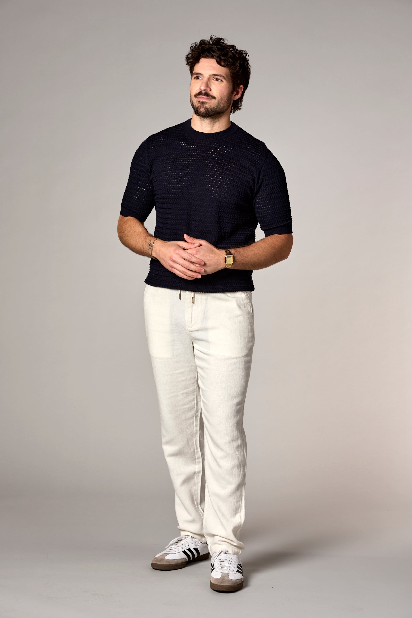 Crochet Sweater Tee Dark Navy