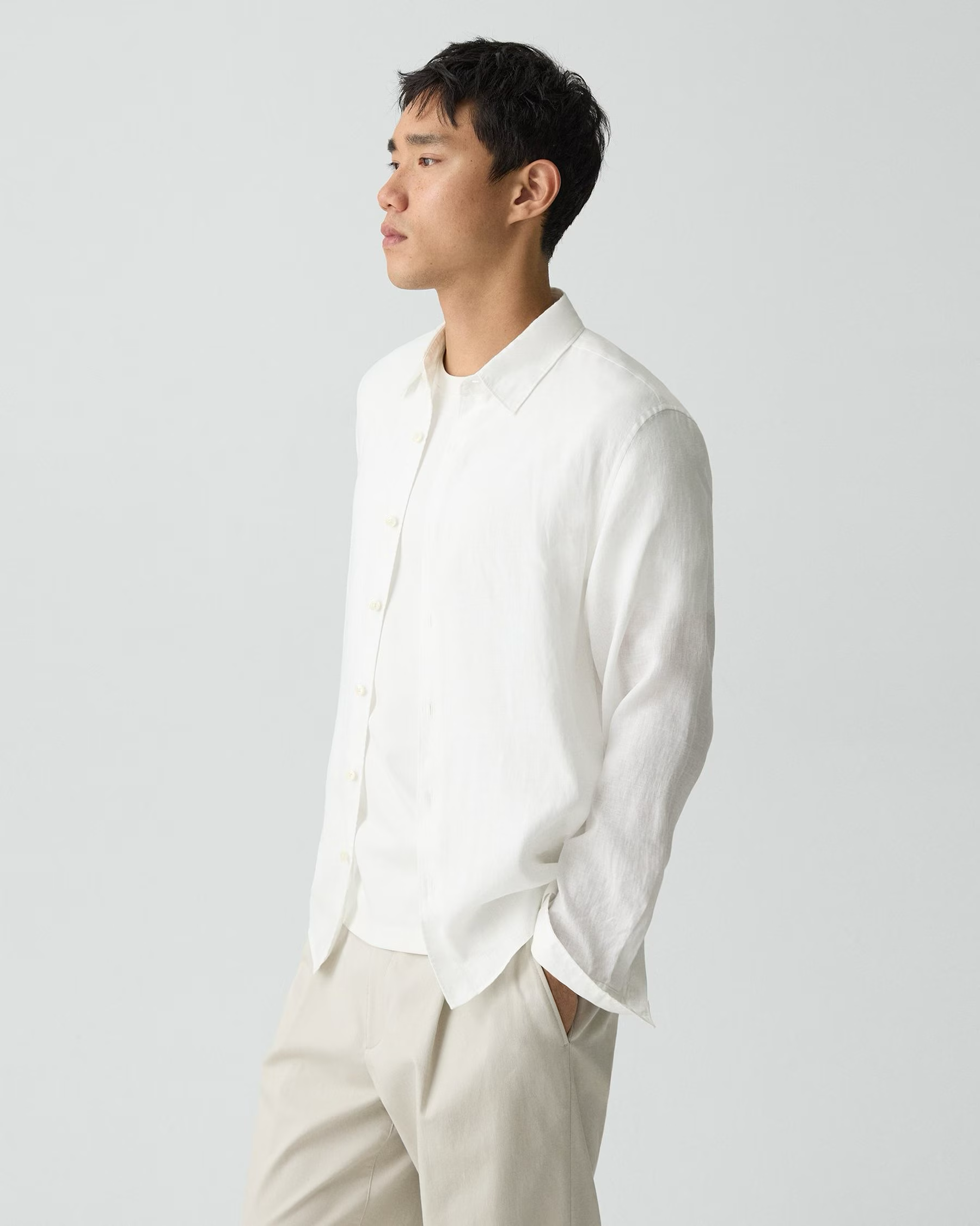 Irving Relaxed Long Sleeve Shirt White