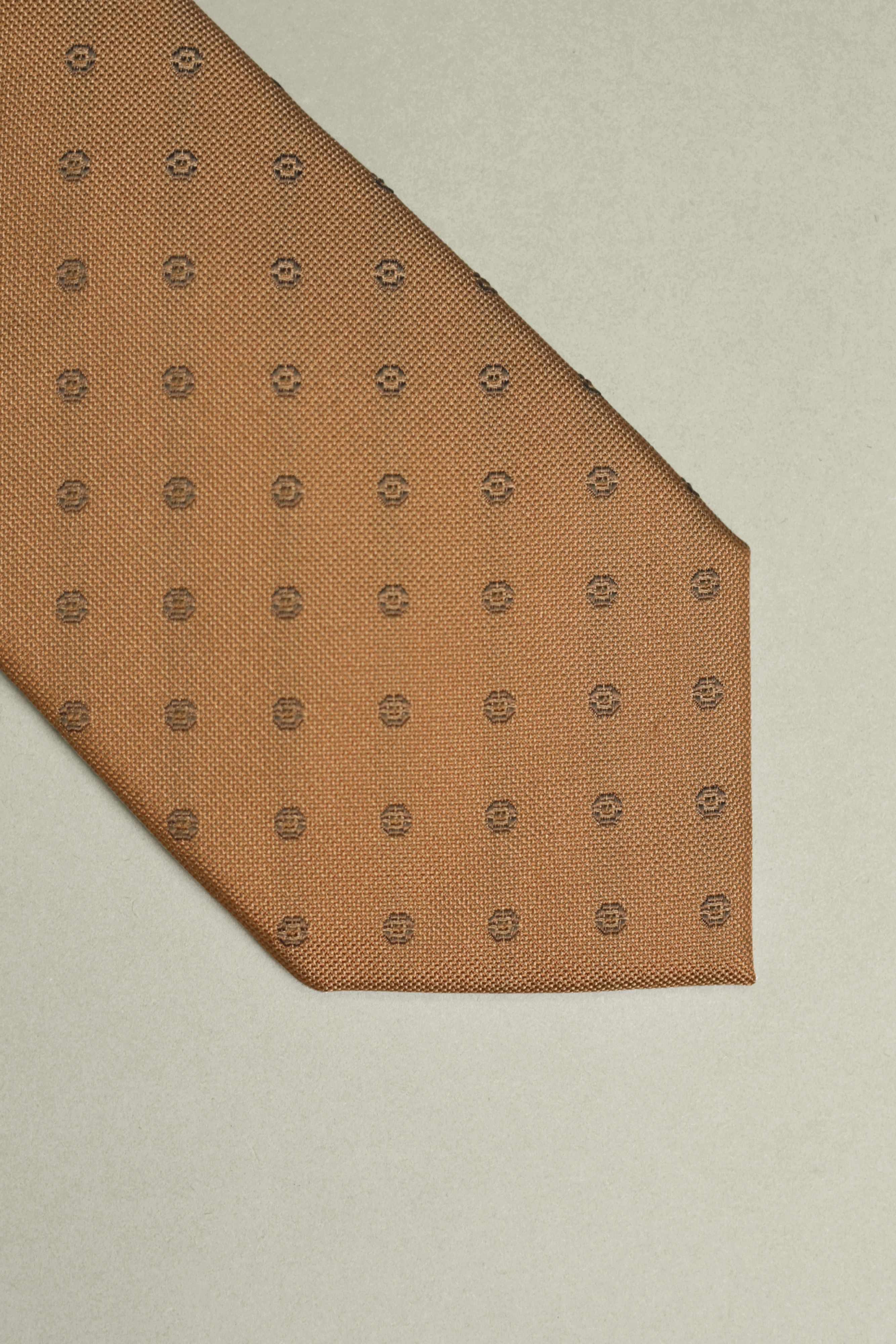 Champagne Silk Woven Dot Tie