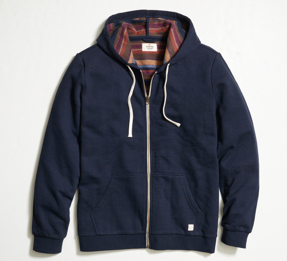 Fleece Stripe Full-Zip Dark Blue Baja Stripe