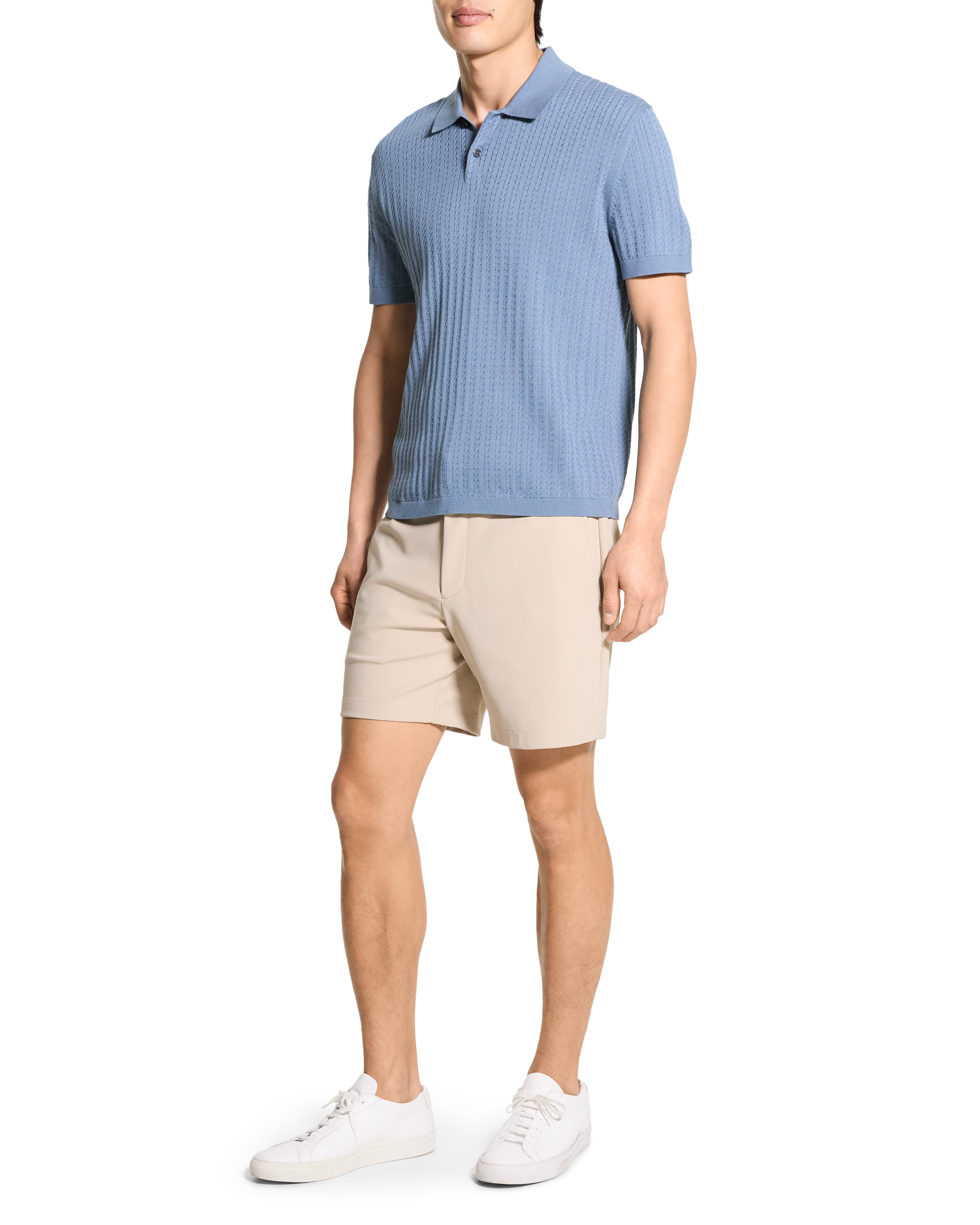 Breach Cable Knit Polo Dark Rainstorm