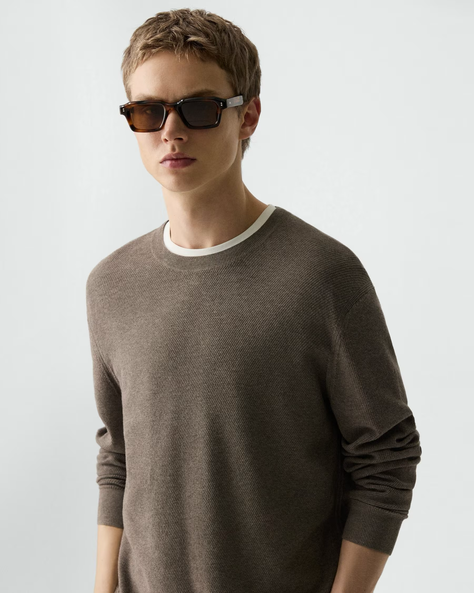 Riland Crewneck Sweater in Light Bilen Morel Melange