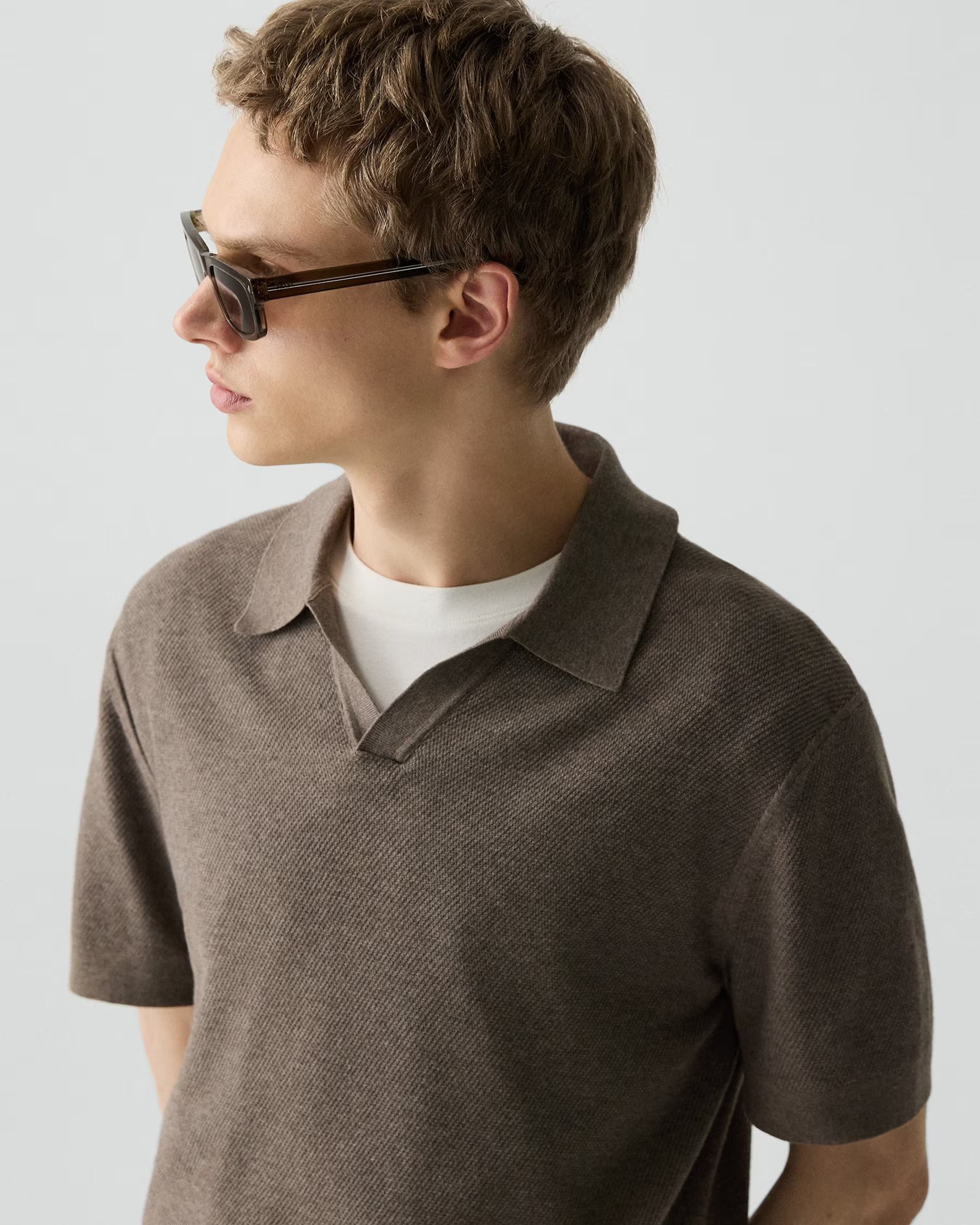 Brenan Polo in Light Bilen Morel Melange