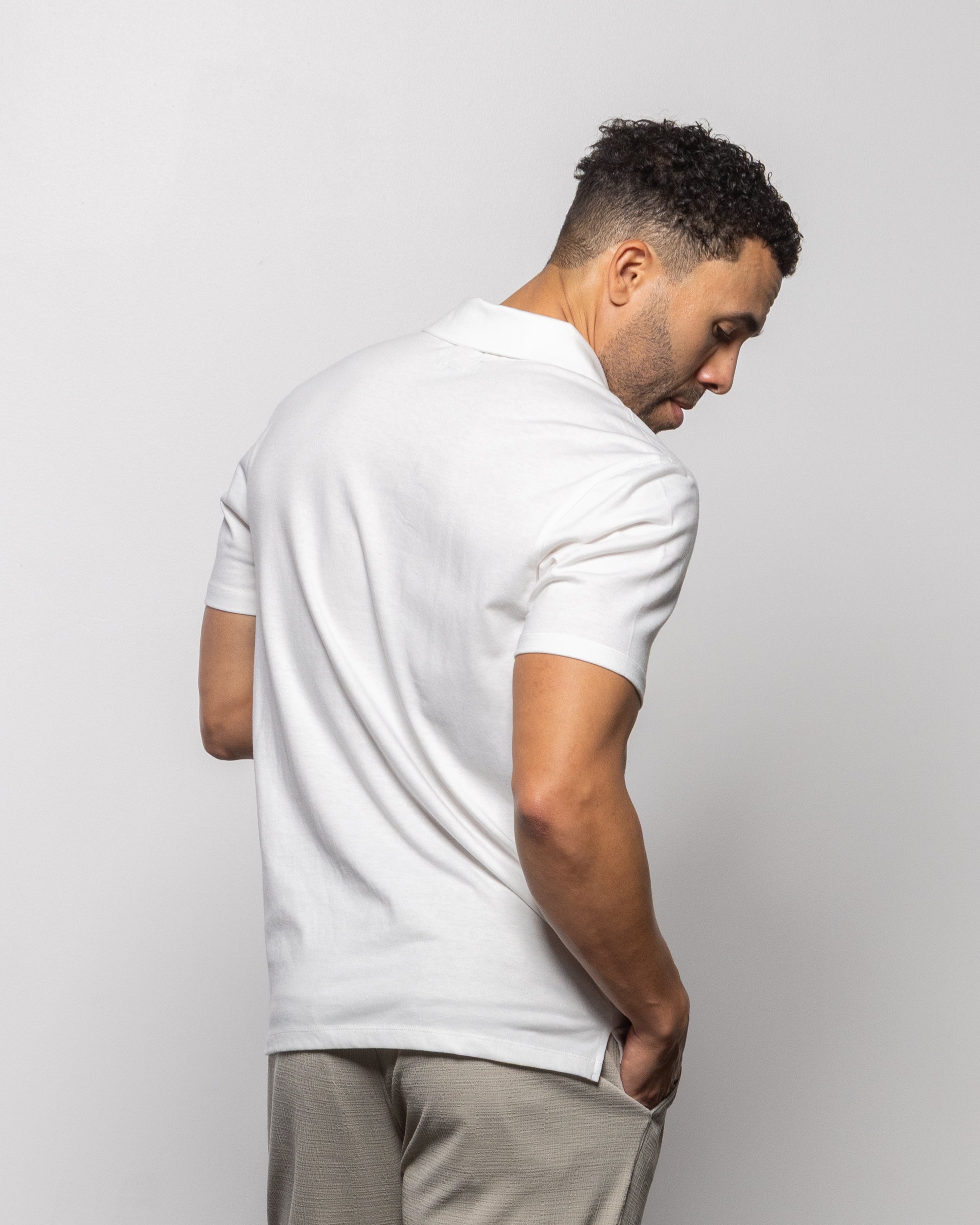 Daily Johnny Short Sleeve Polo Summer White