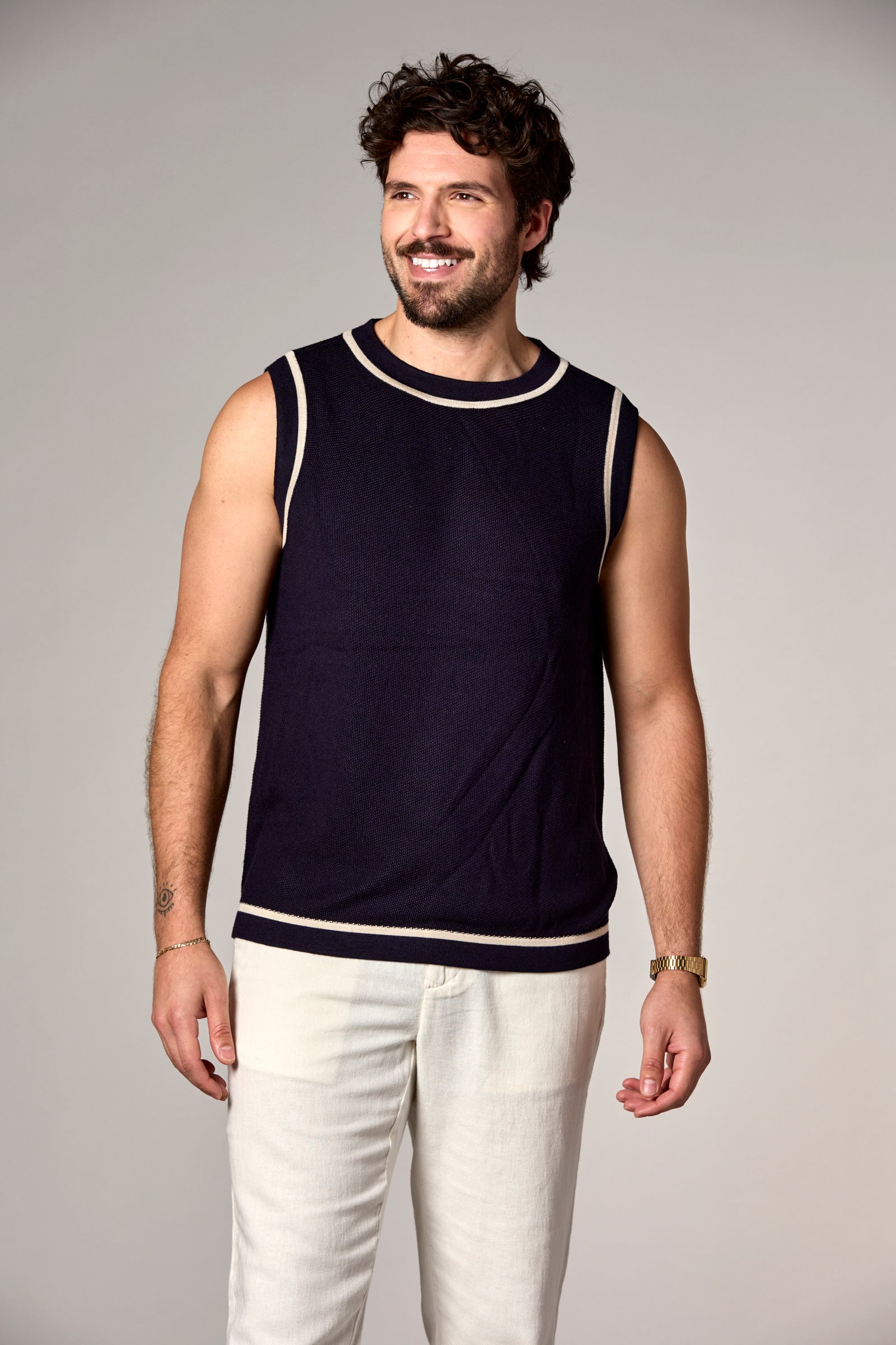 Knit Tank Navy Combo