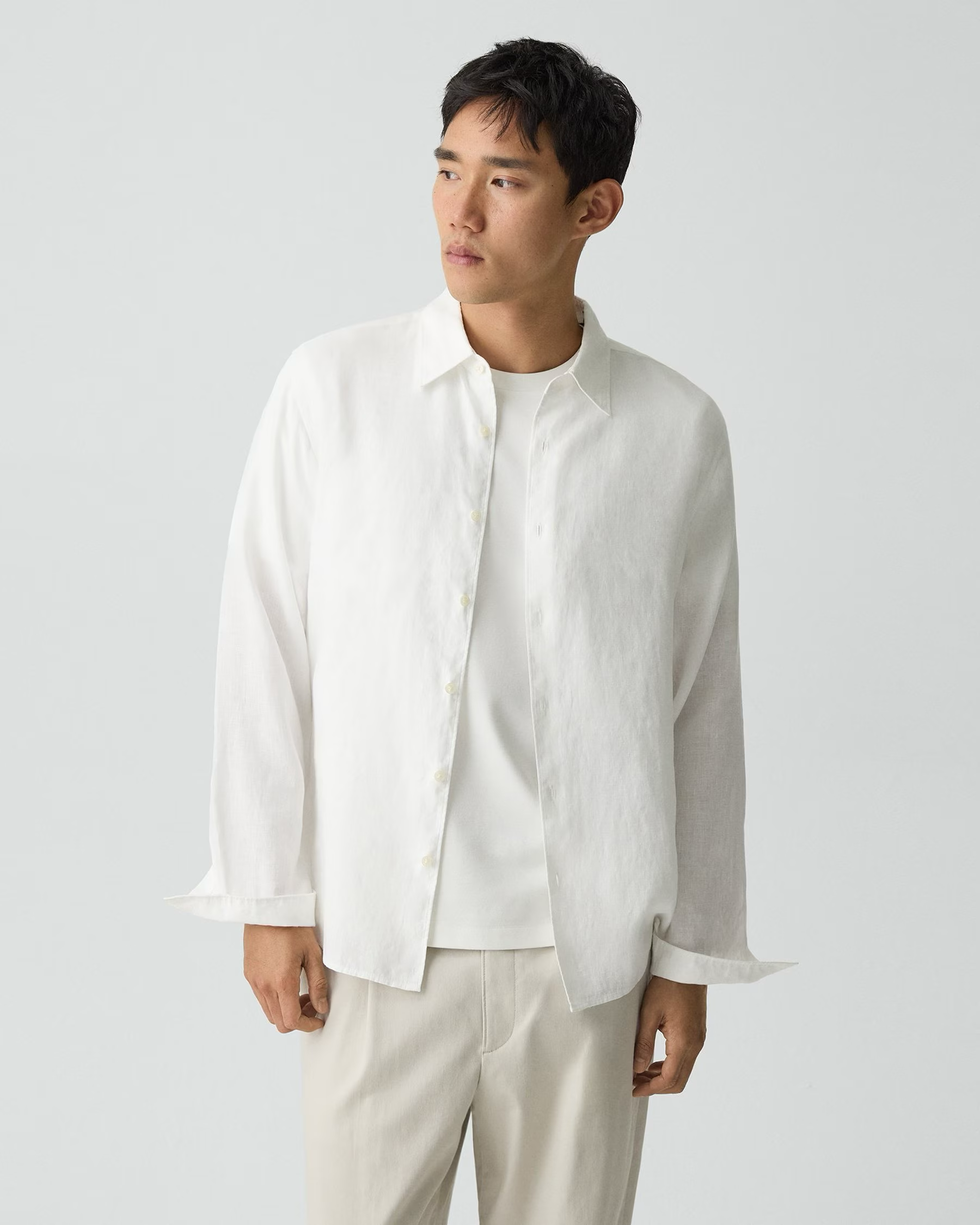 Irving Relaxed Long Sleeve Shirt White