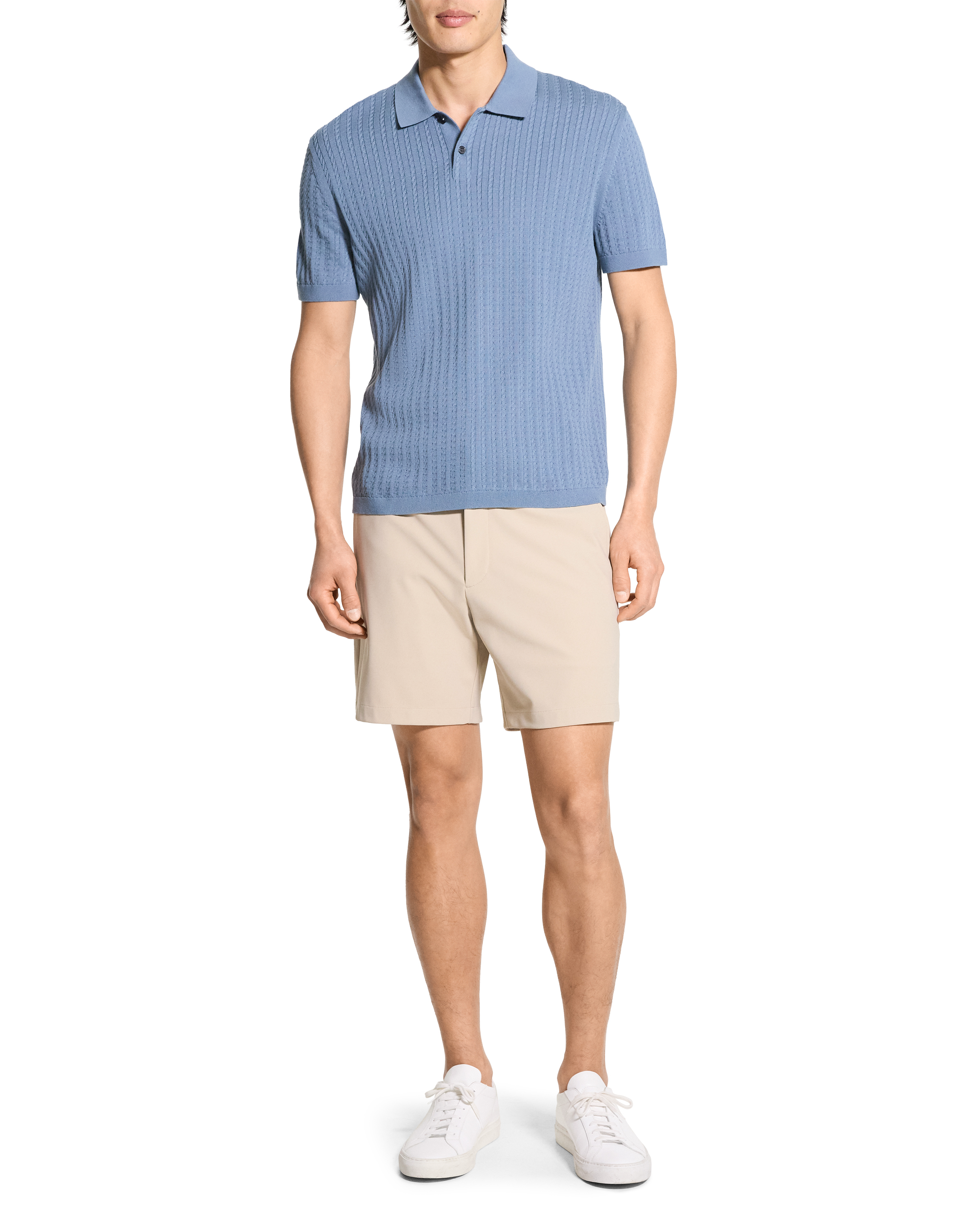 Breach Cable Knit Polo Dark Rainstorm