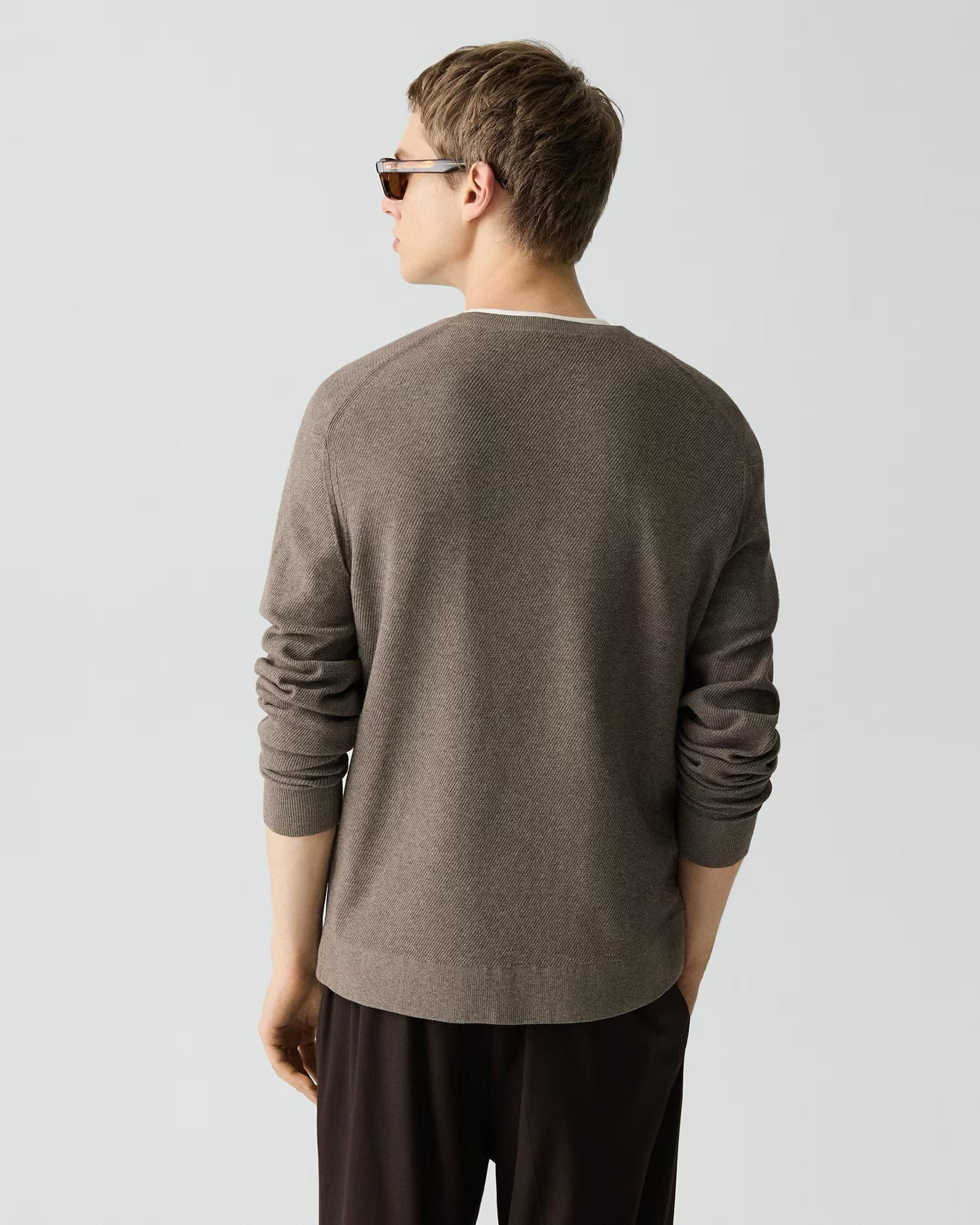 Riland Crewneck Sweater in Light Bilen Morel Melange