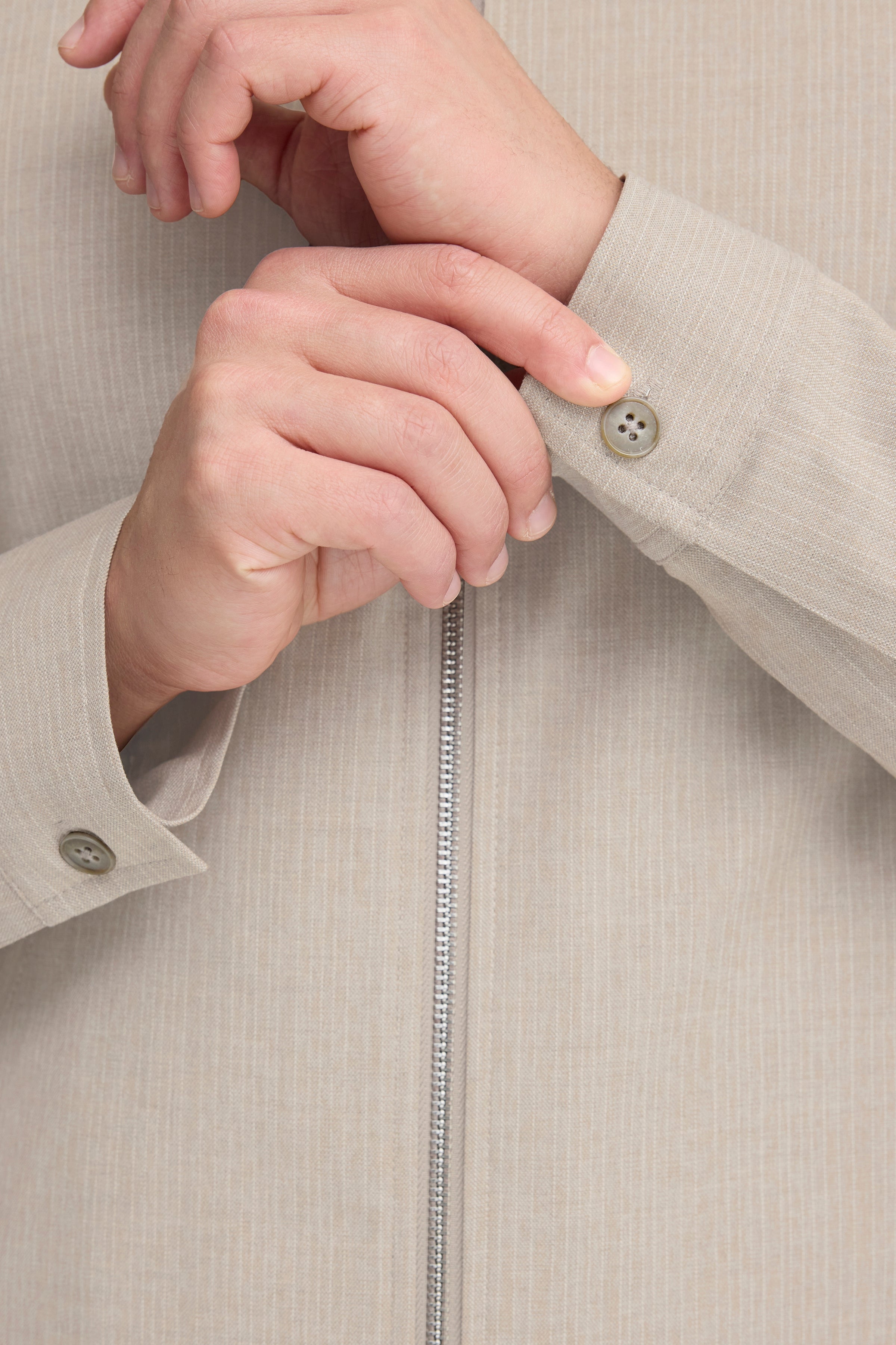 Haglund Pinstripe Shirt Jacket Island Fossil