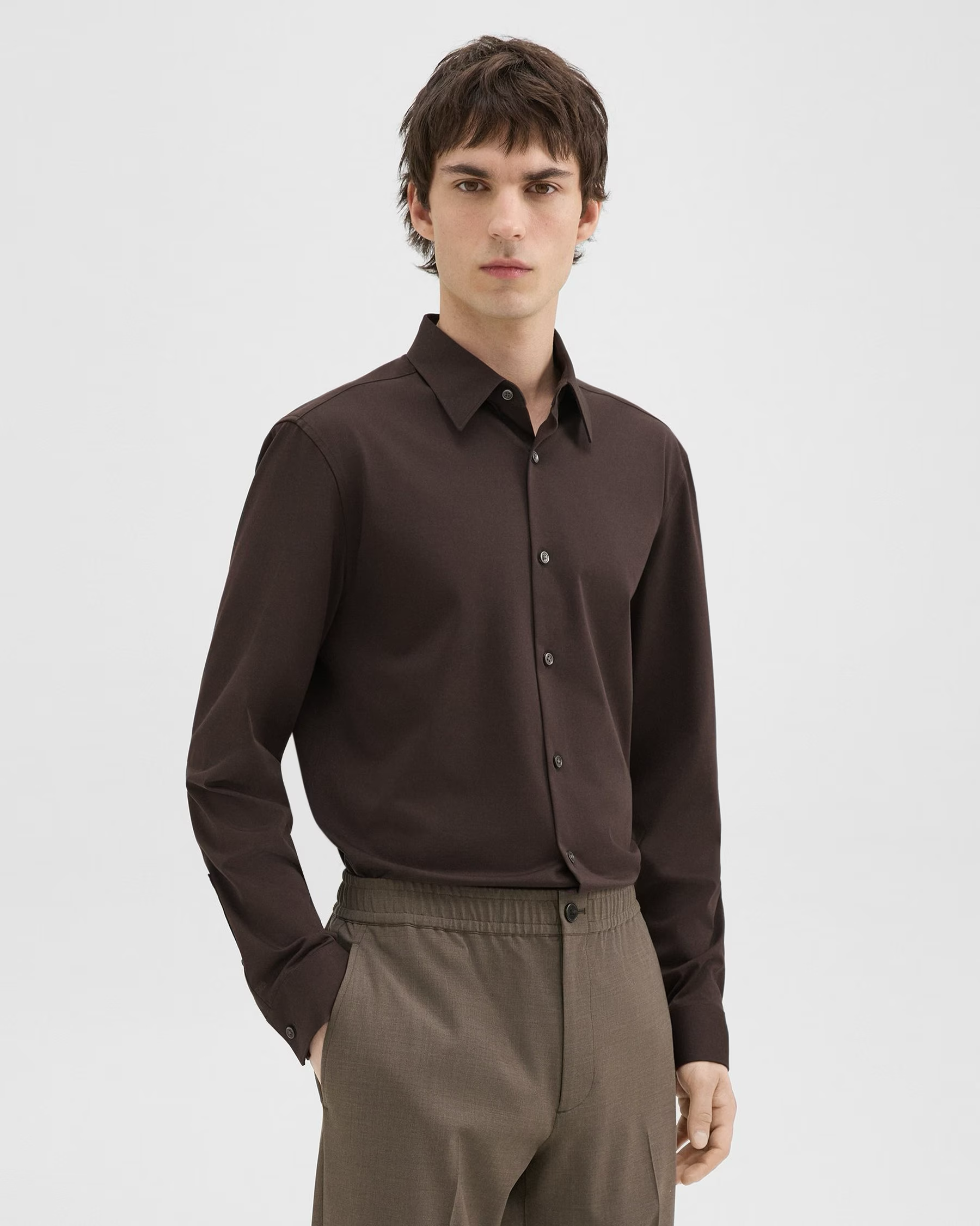 Sylvain Shirt in Structure Knit Hickory