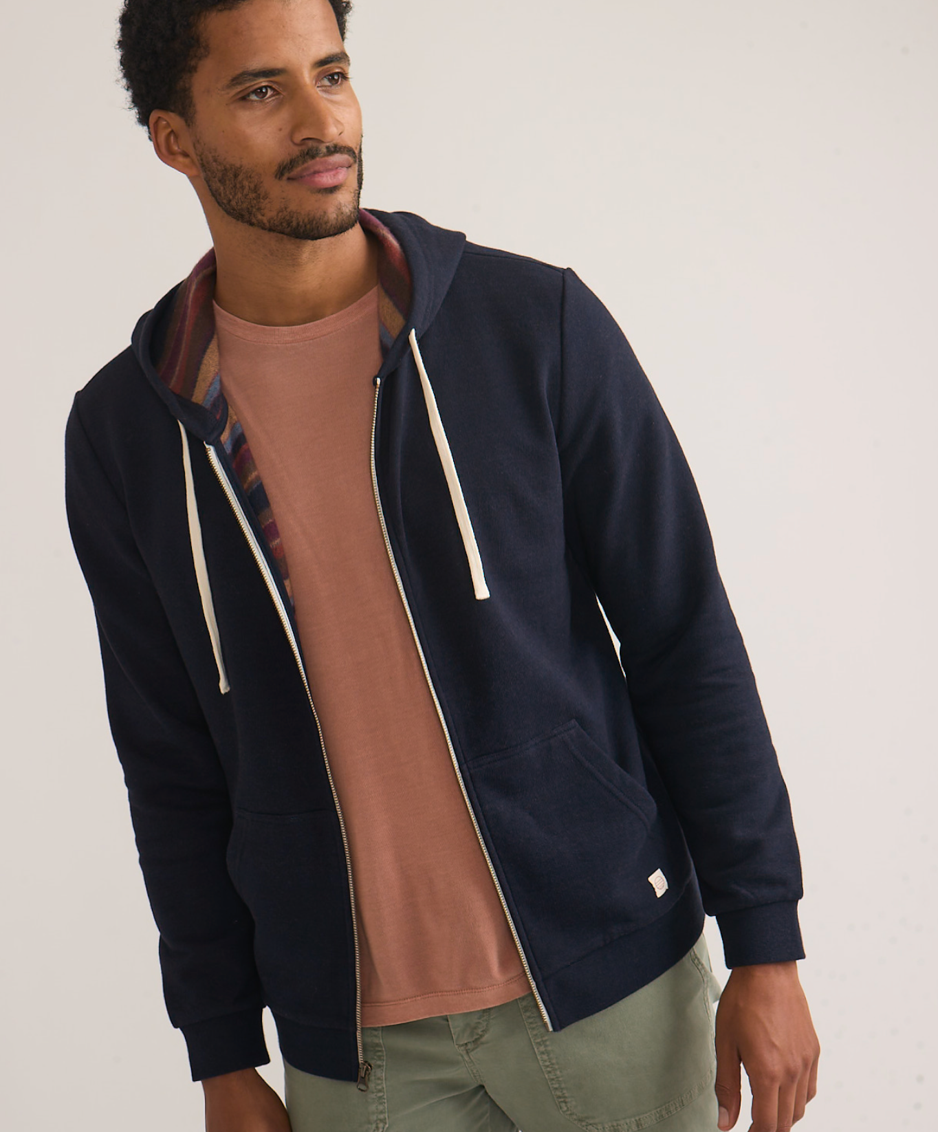 Fleece Stripe Full-Zip Dark Blue Baja Stripe