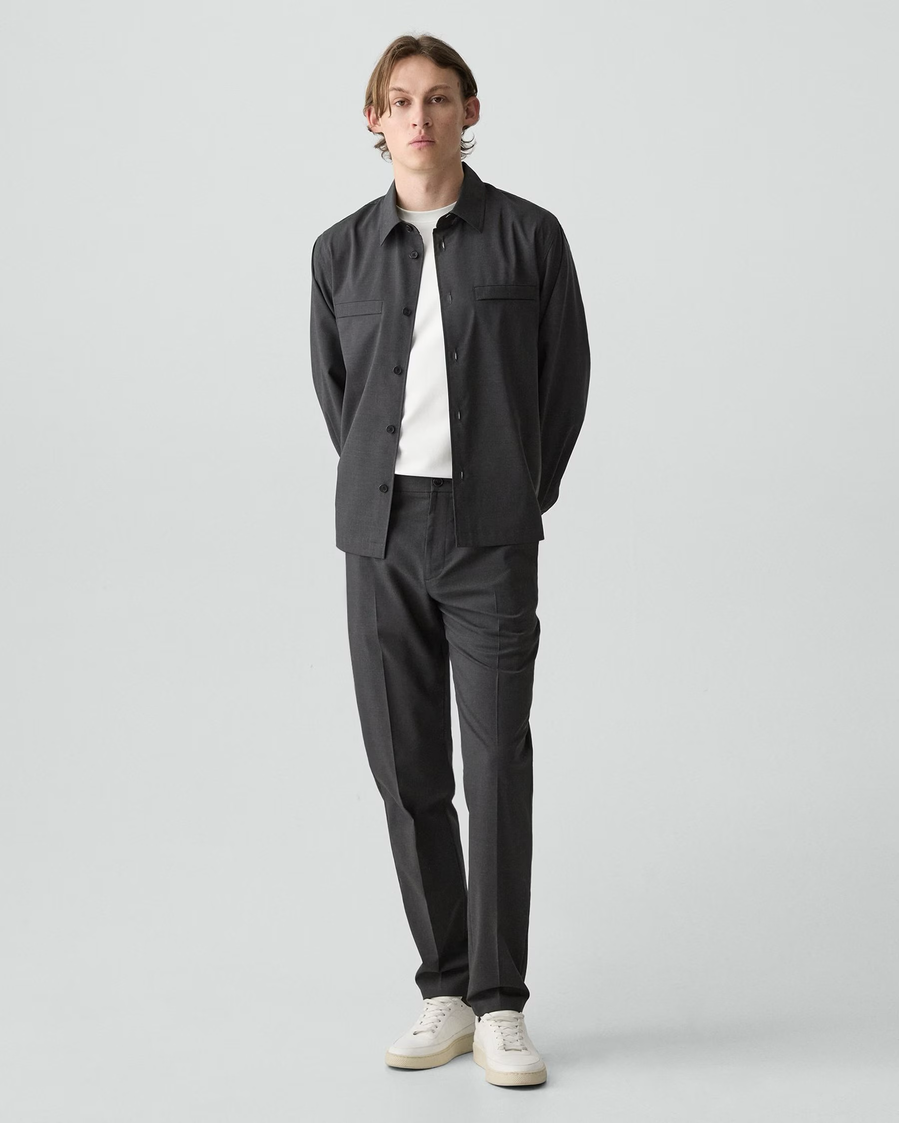 Curtis Travel Pant in Motion Wool Charcoal Melange