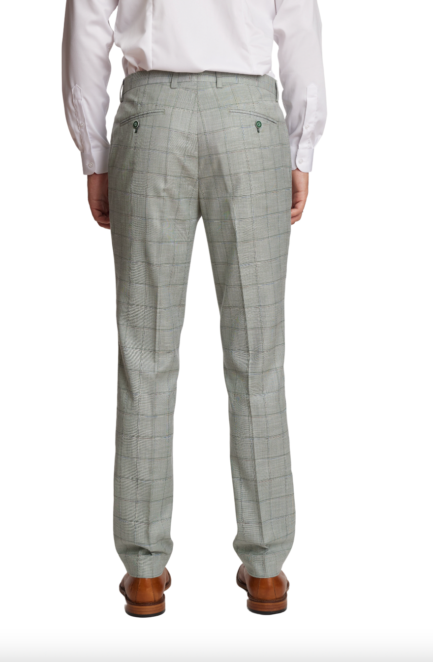 Downing Pants Slim Green Double Check