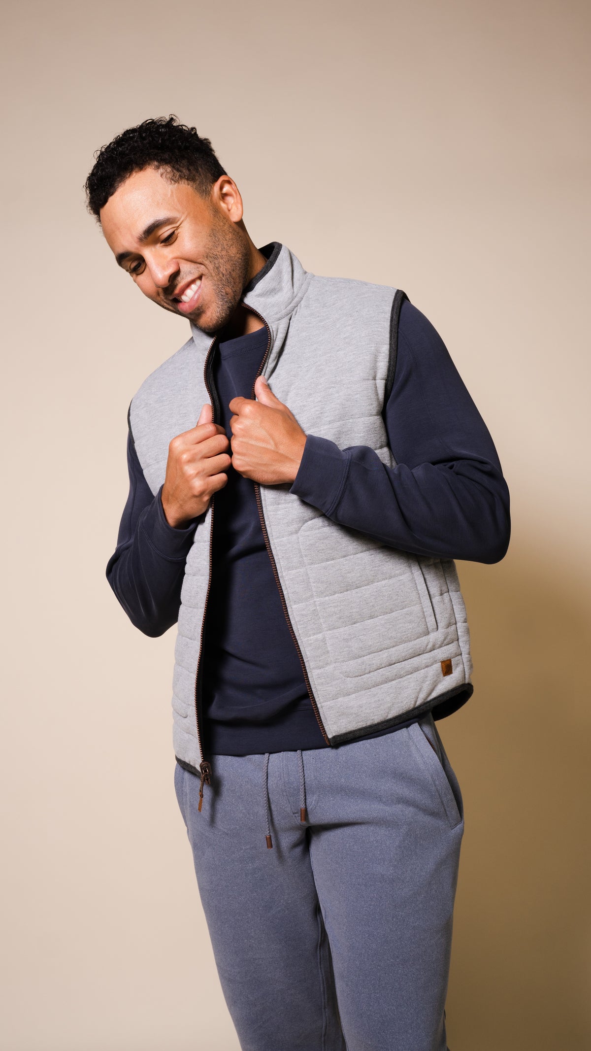 Andy Lux Reversible Vest in Concrete