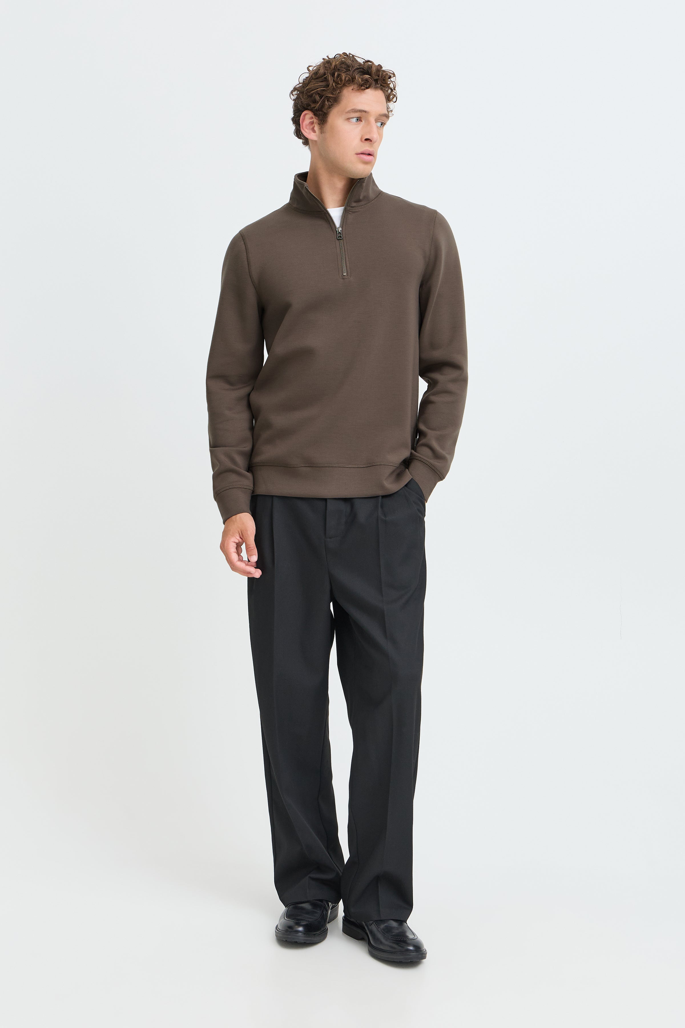 Sebastian Half-Zip Sweatshirt Major Brown