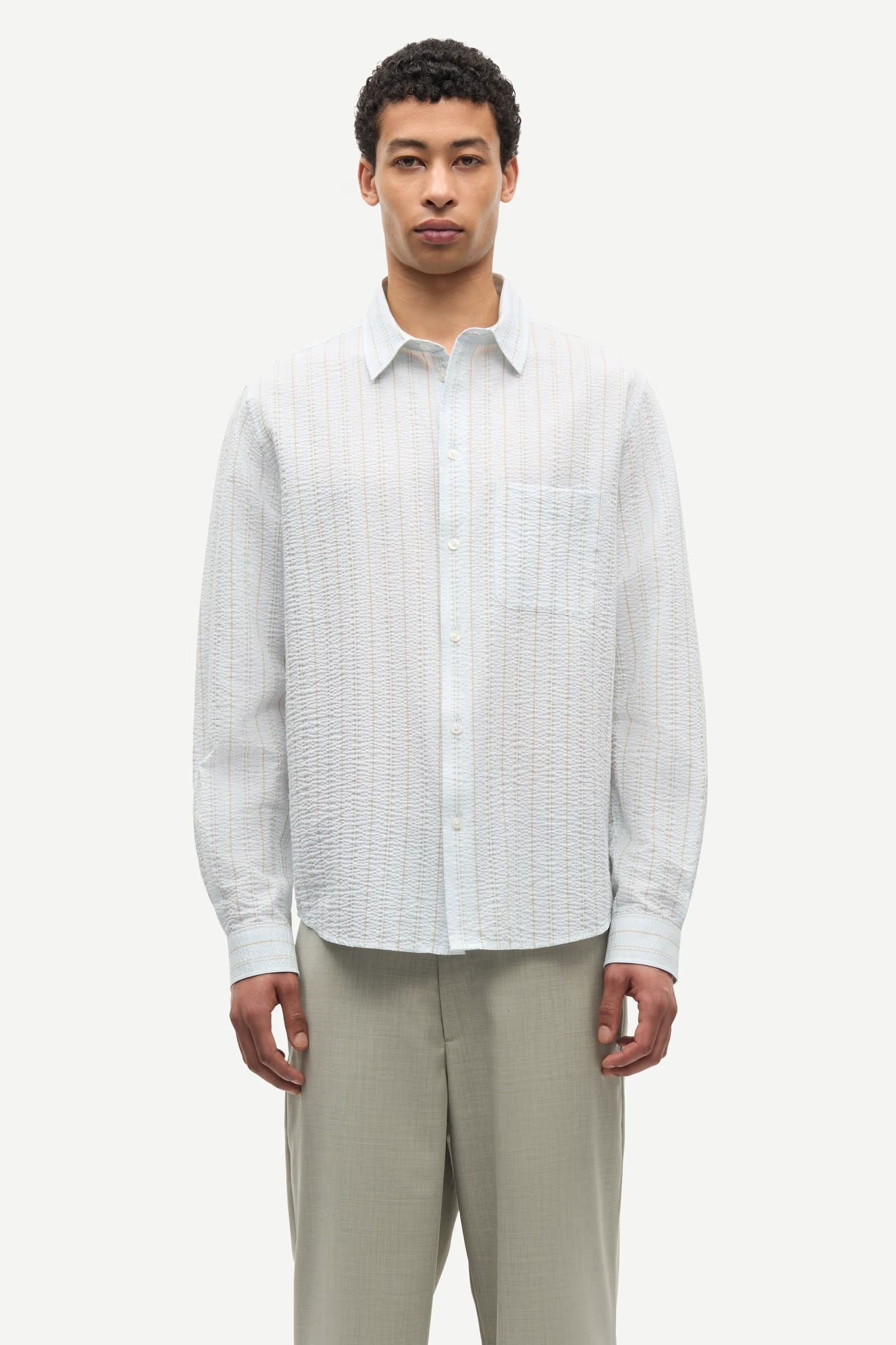 Saryan J Long Sleeve Shirt Skywriting Stripe
