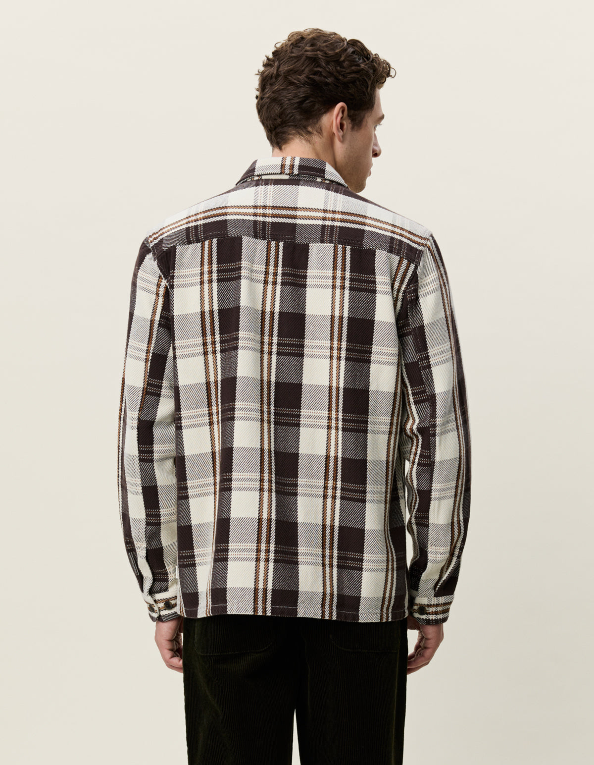Structured Check Overshirt Dark Sand