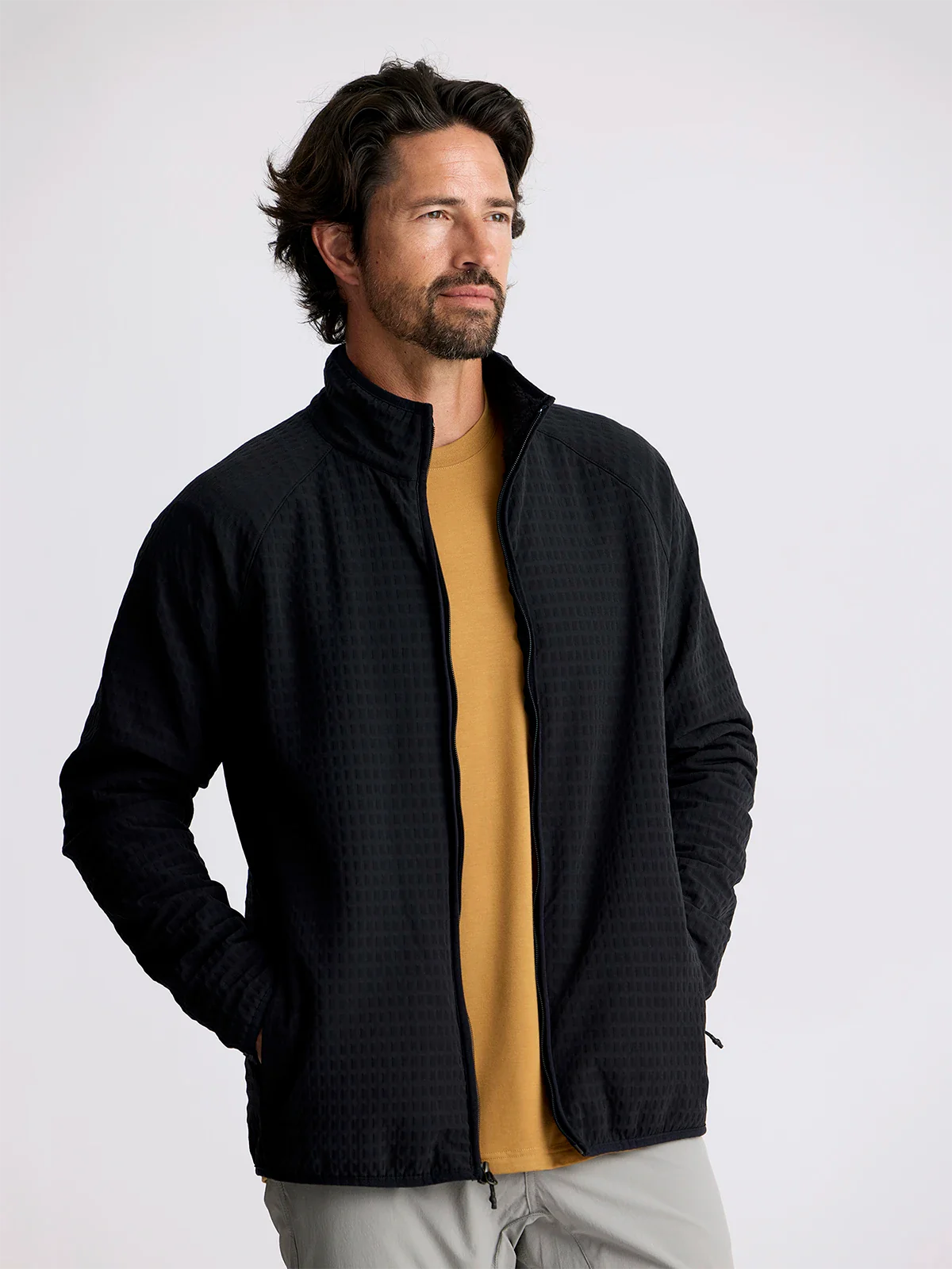 Gridback Fleece Jacket, Black