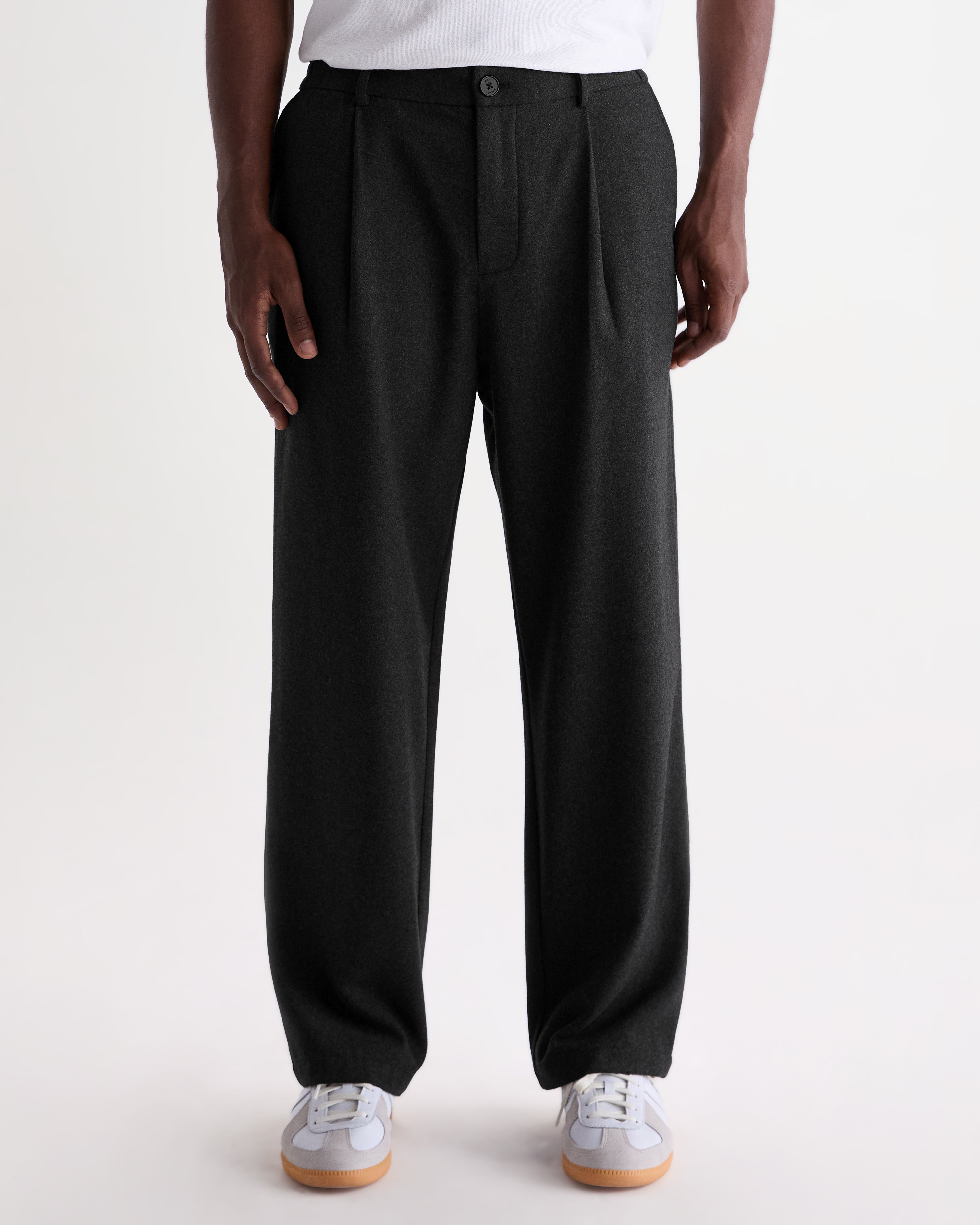 Malham Trouser in Wool Blend Dark Grey