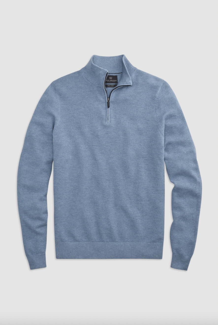 Tech Linen Half-Zip Seaplane Heather