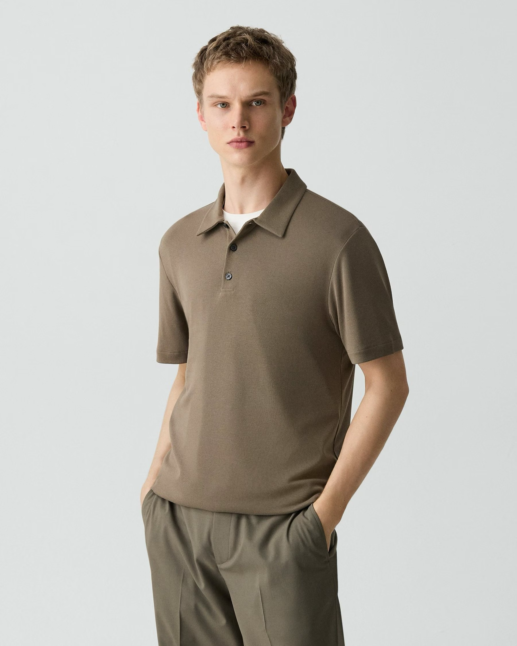 Bron Polo Shirt in Anemone Modal Jersey Morel