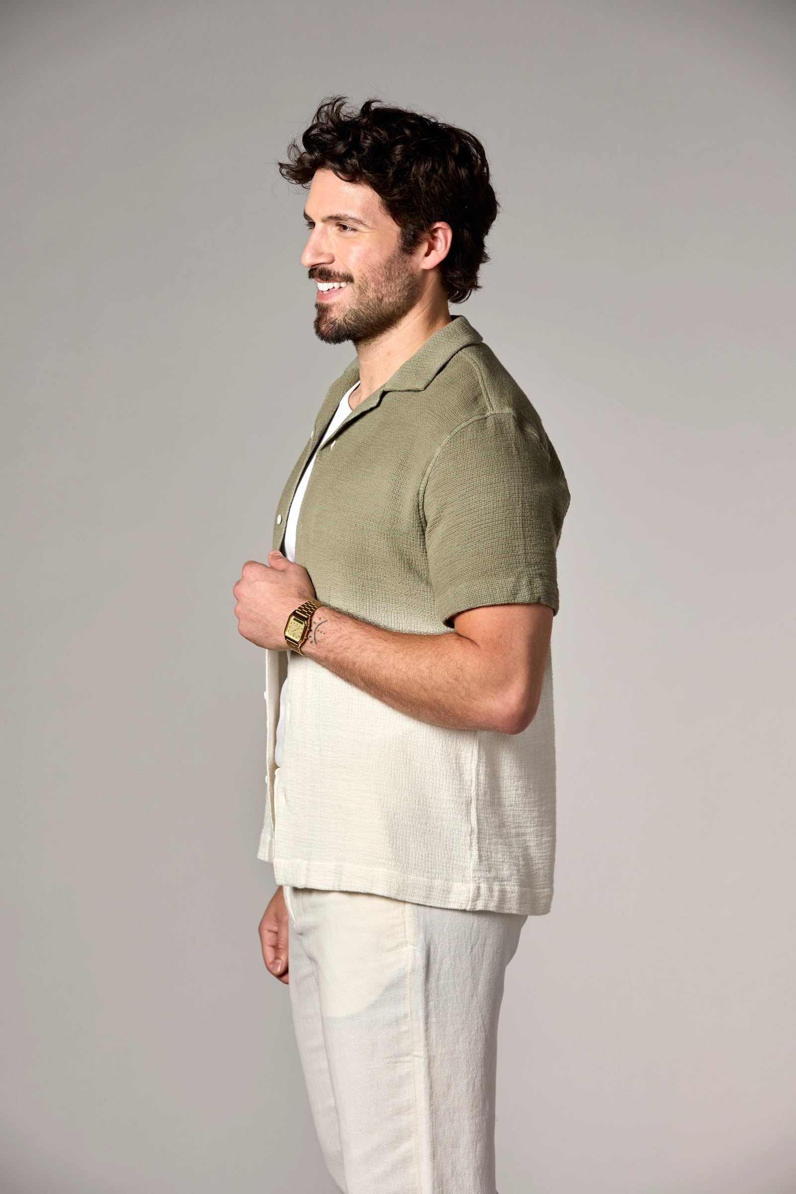 Bahamas S/S Dip Dyed Camp Shirt Dark Olive Dip Dye