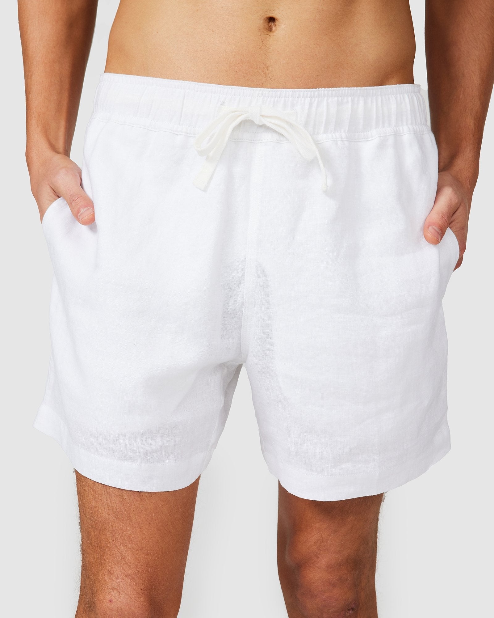 Solid Linen Short White