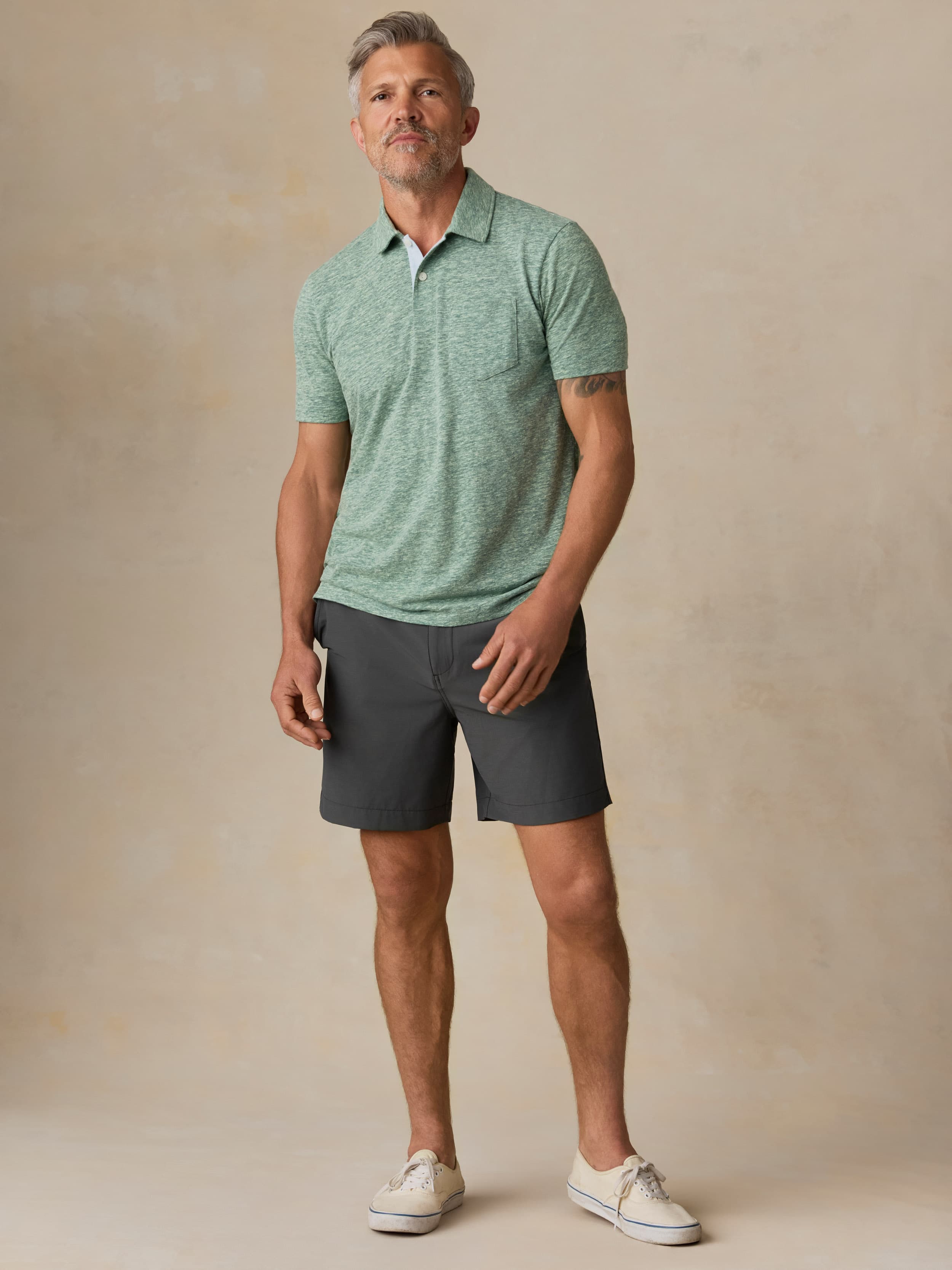 Breeze Short Sleeve Polo Woodsy Green Heather