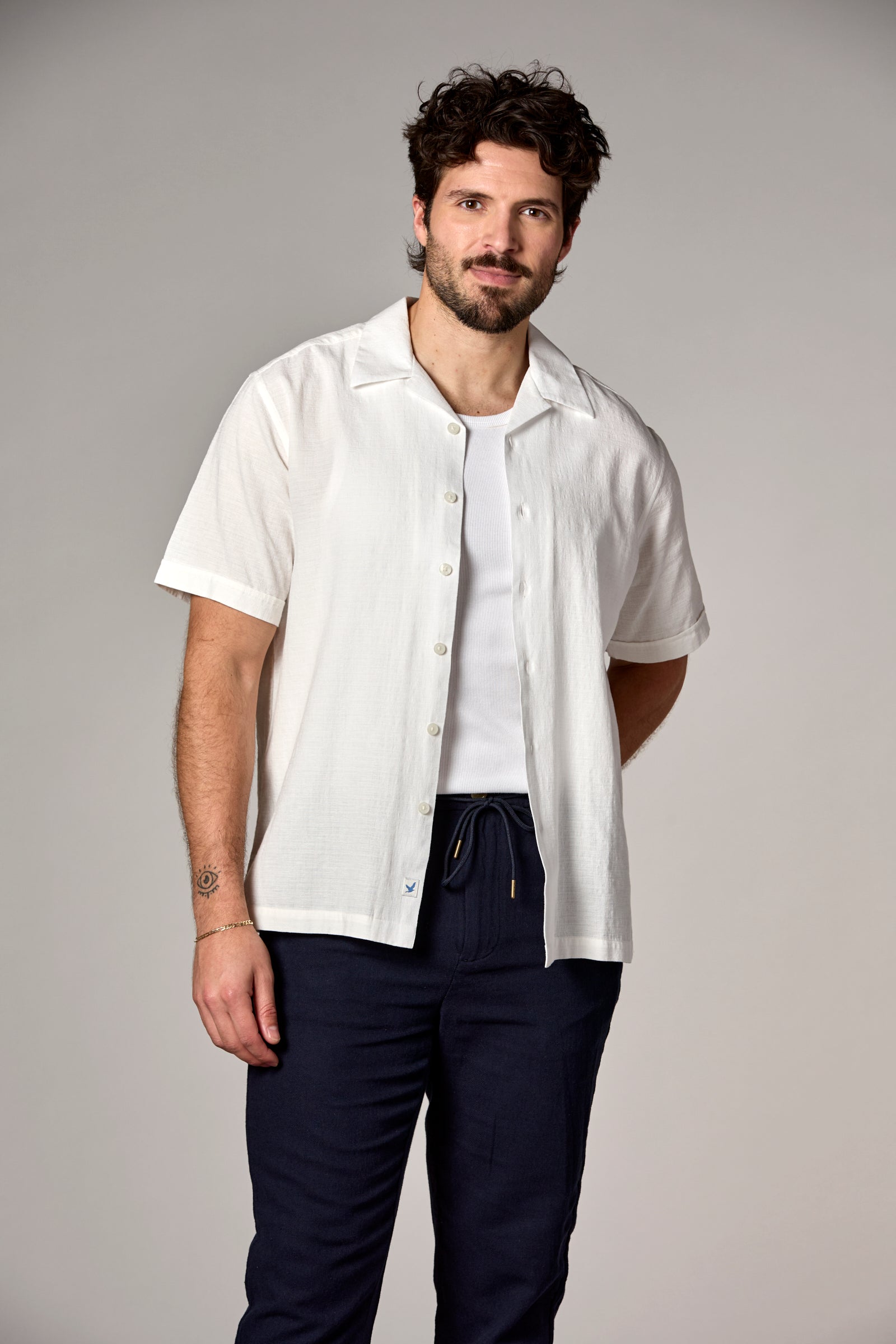 Ephesia Textured Button Down Ivory