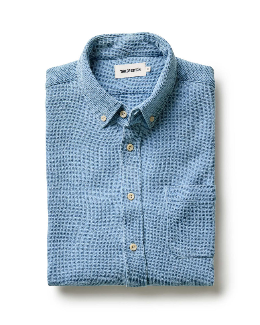 The Jack Waffle Shirt Washed Indigo