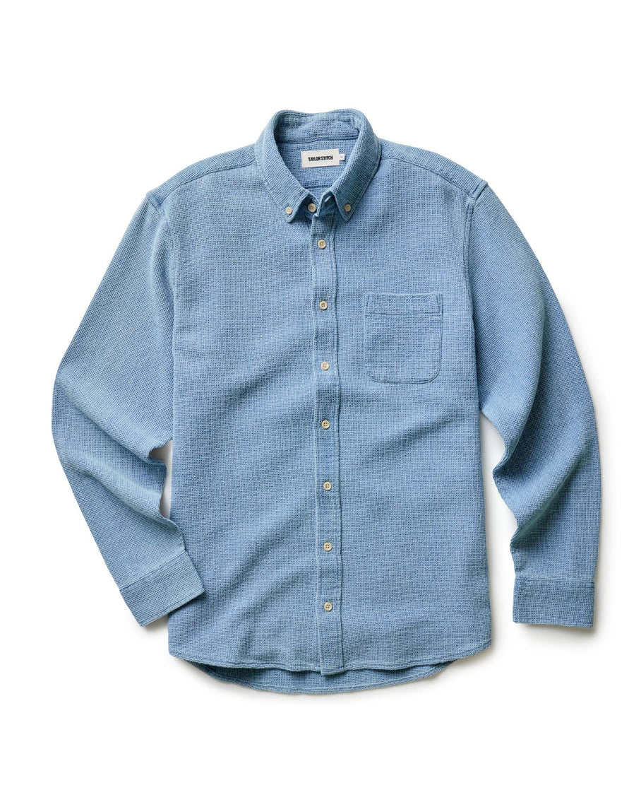 The Jack Waffle Shirt Washed Indigo