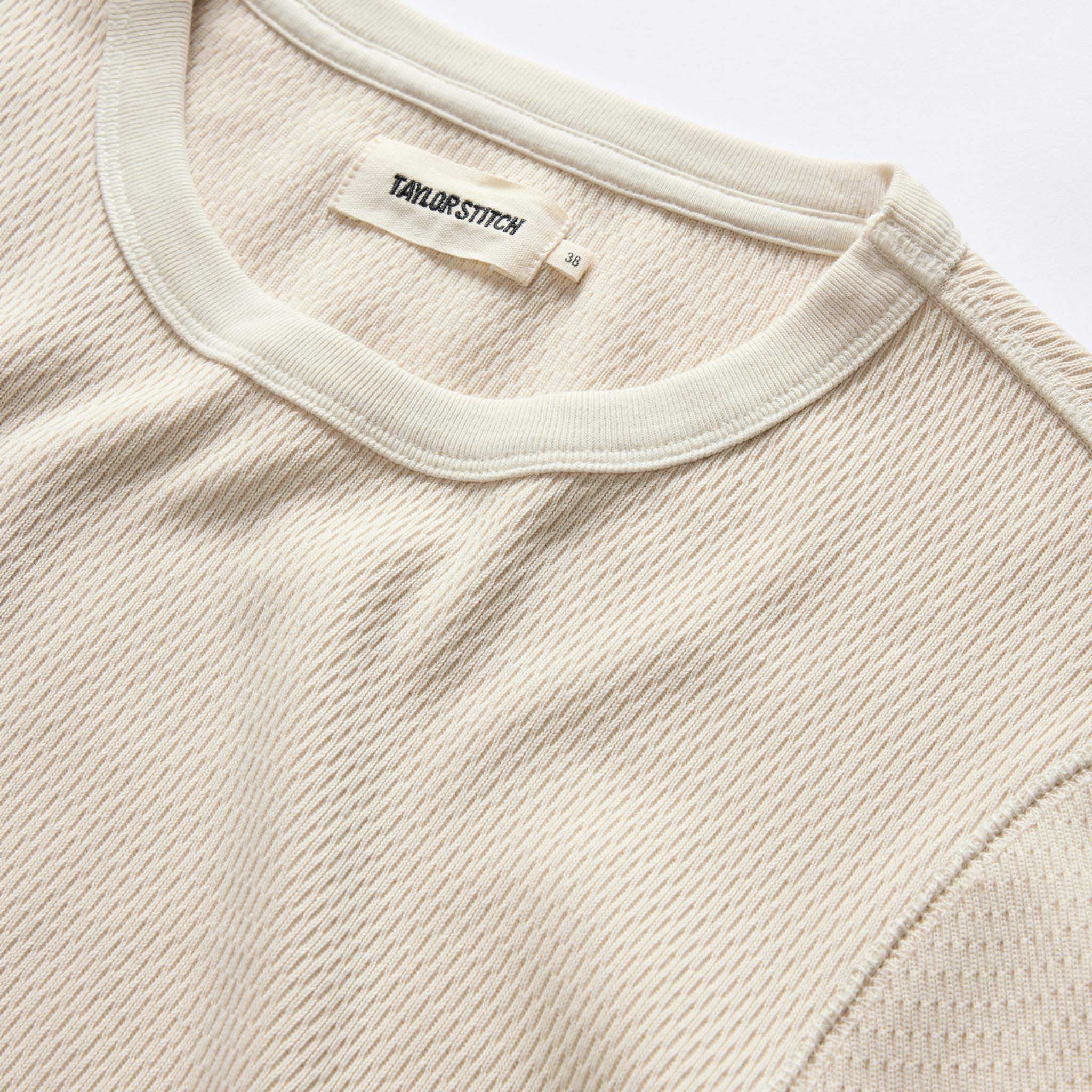 Organic Cotton Waffle Crewneck, Vintage White