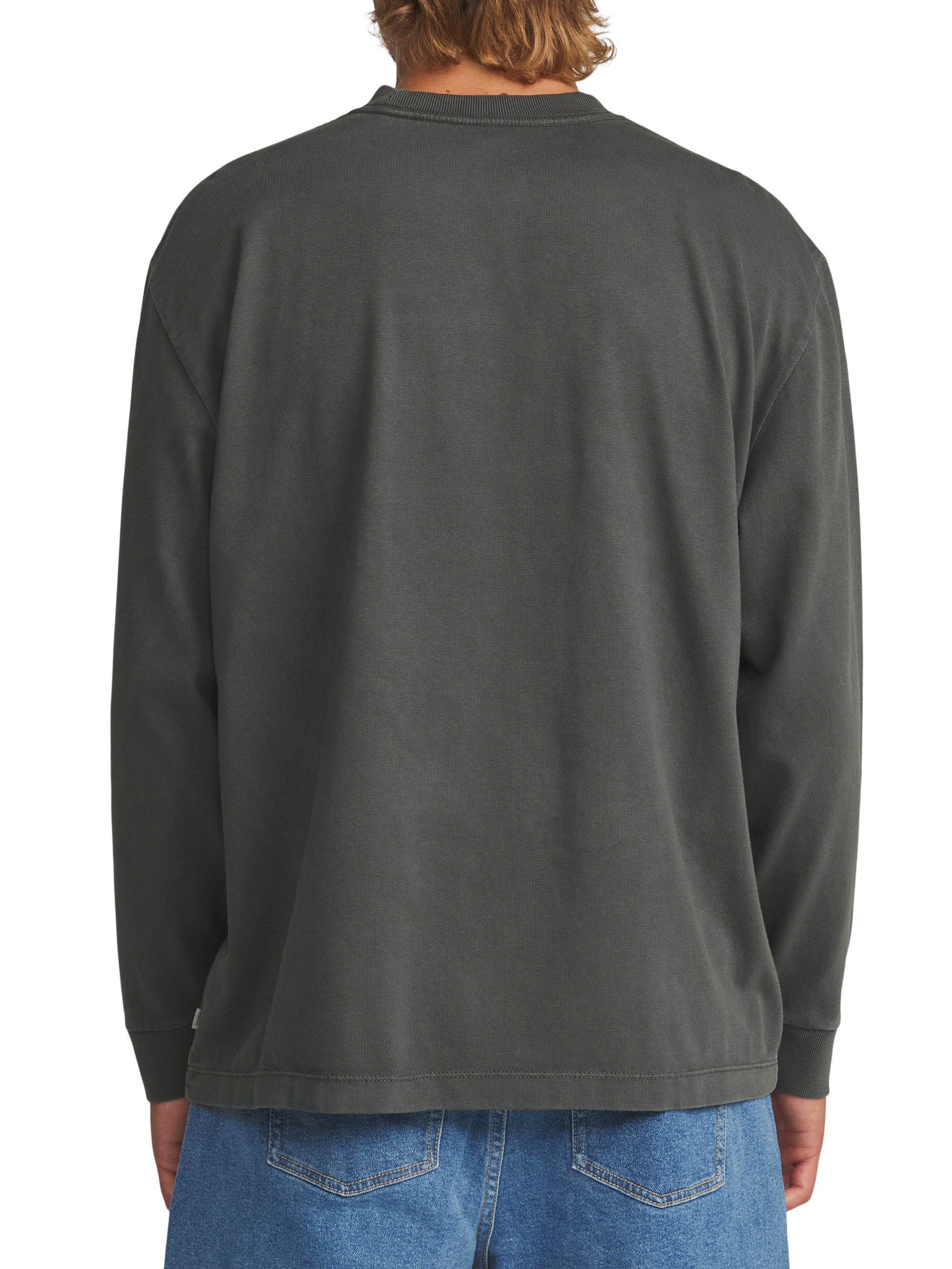 Long Sleeve Box Fit Tee Black Vintage Wash