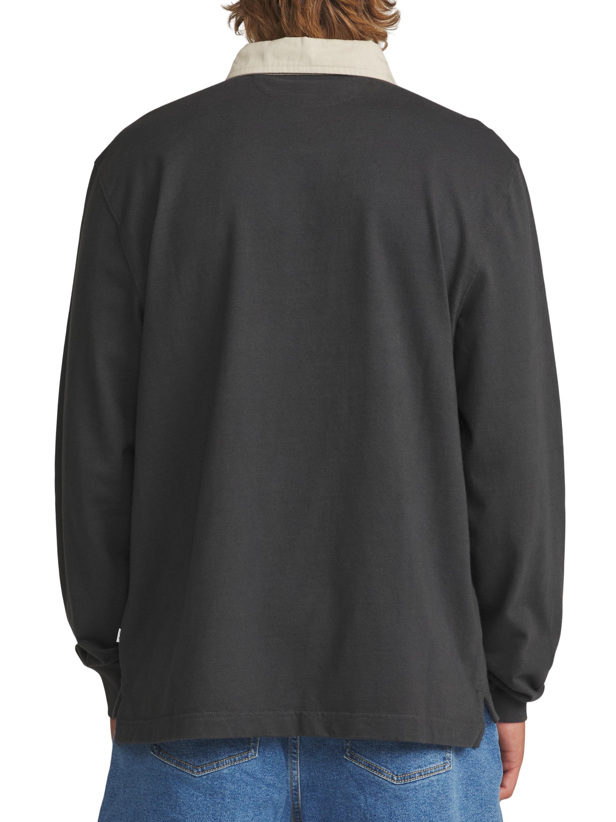 Ronan Rugby Polo Black Vintage Wash