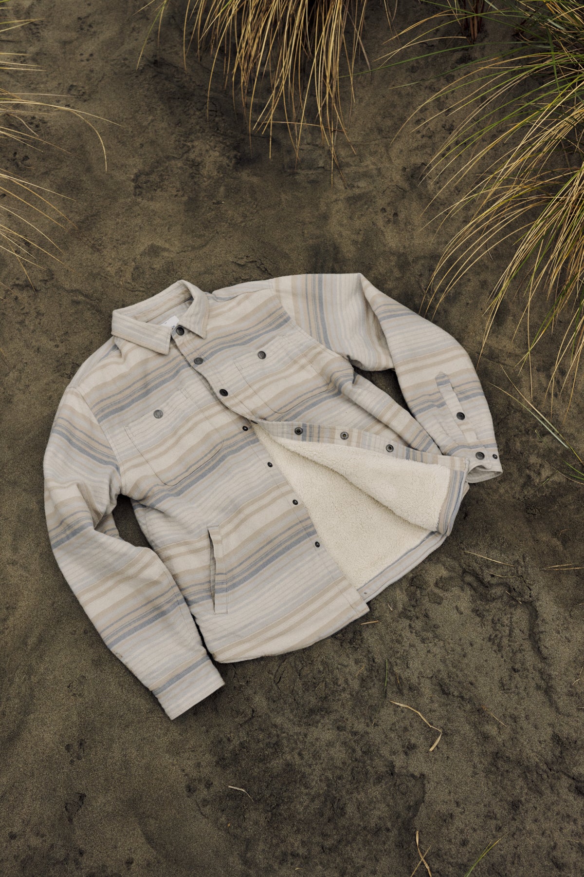 Harold Stripe Shirt Jacket Sand